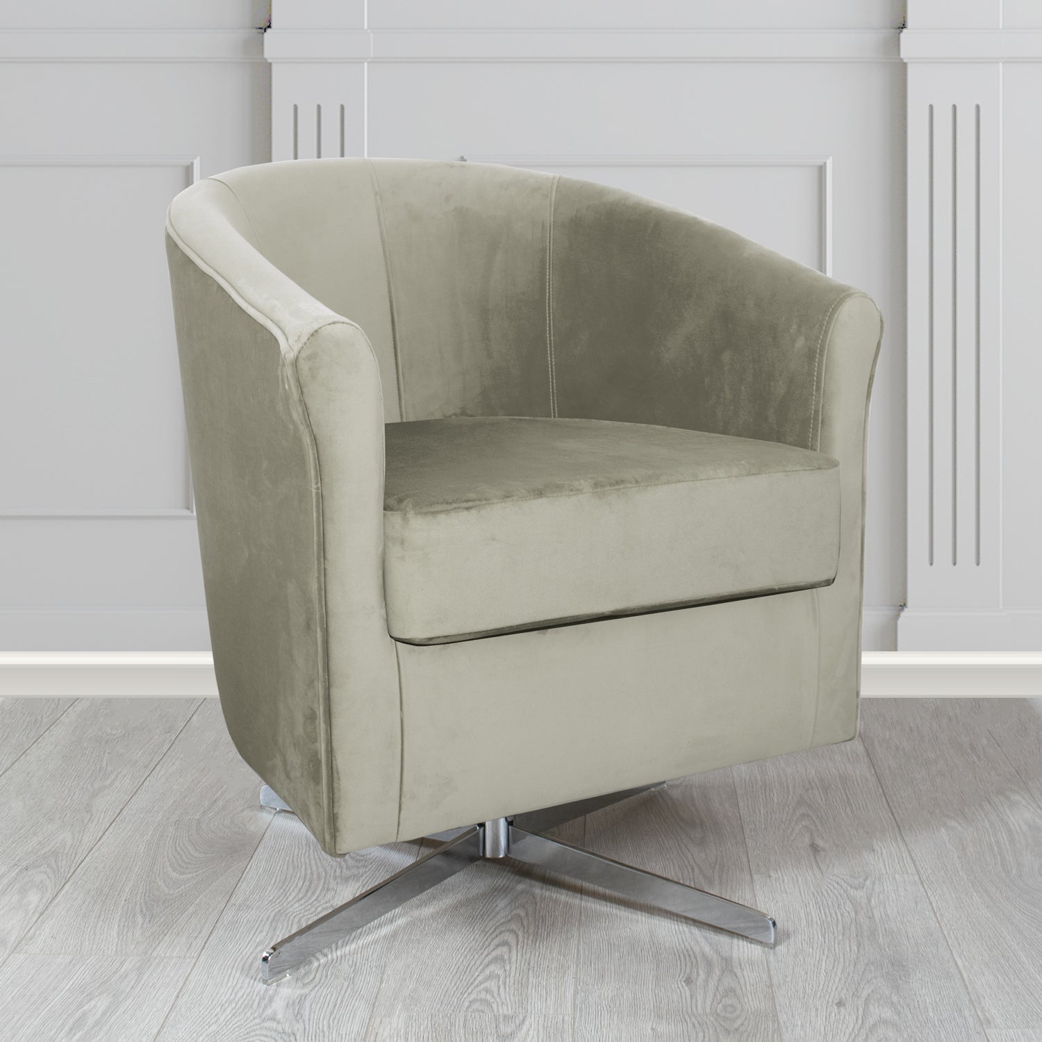 Cannes Swivel Tub Chair in Sapore Velvet Fabric