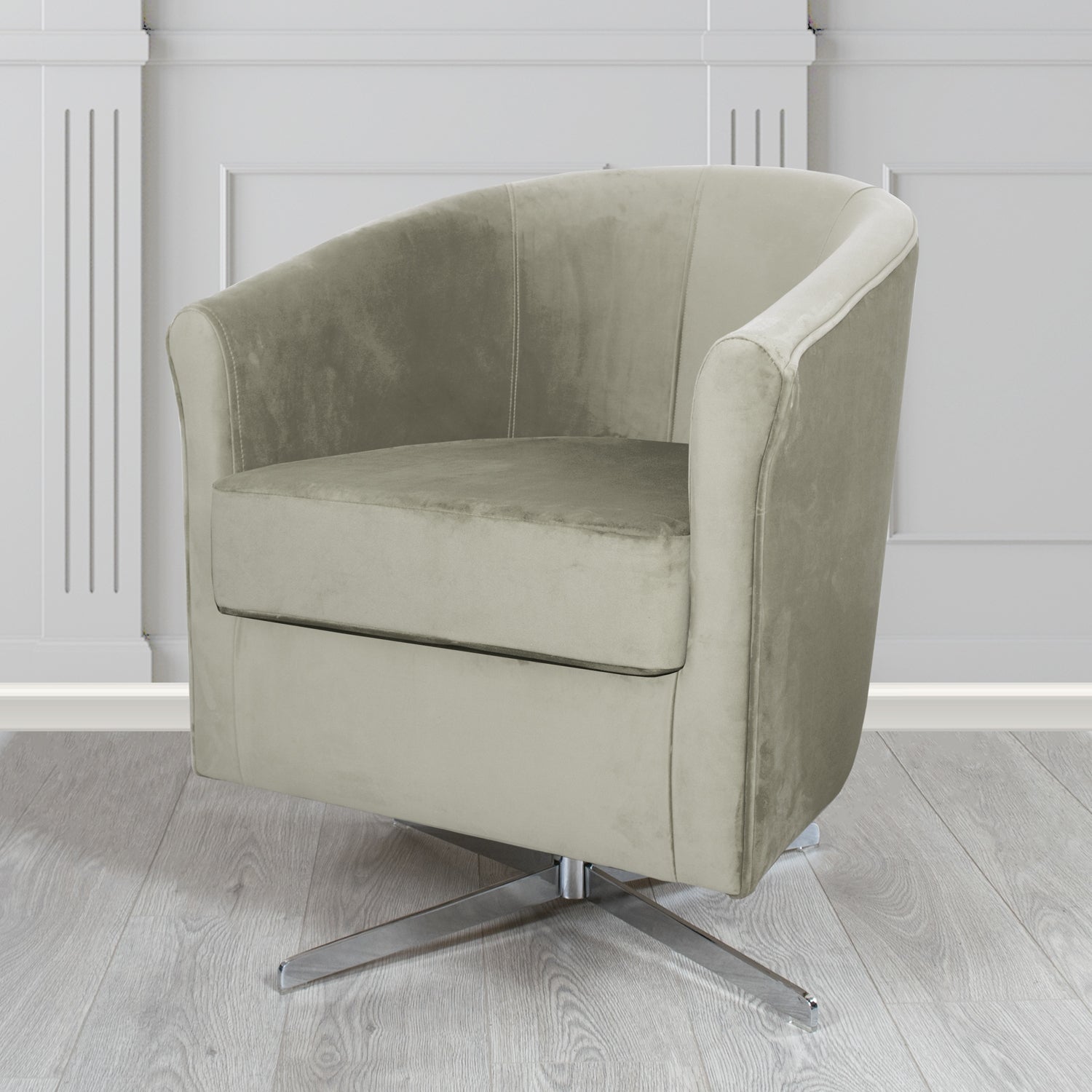 Cannes Swivel Tub Chair in Sapore Velvet Fabric