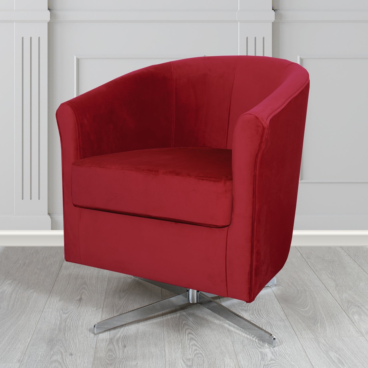 Cannes Swivel Tub Chair in Sapore Velvet Fabric