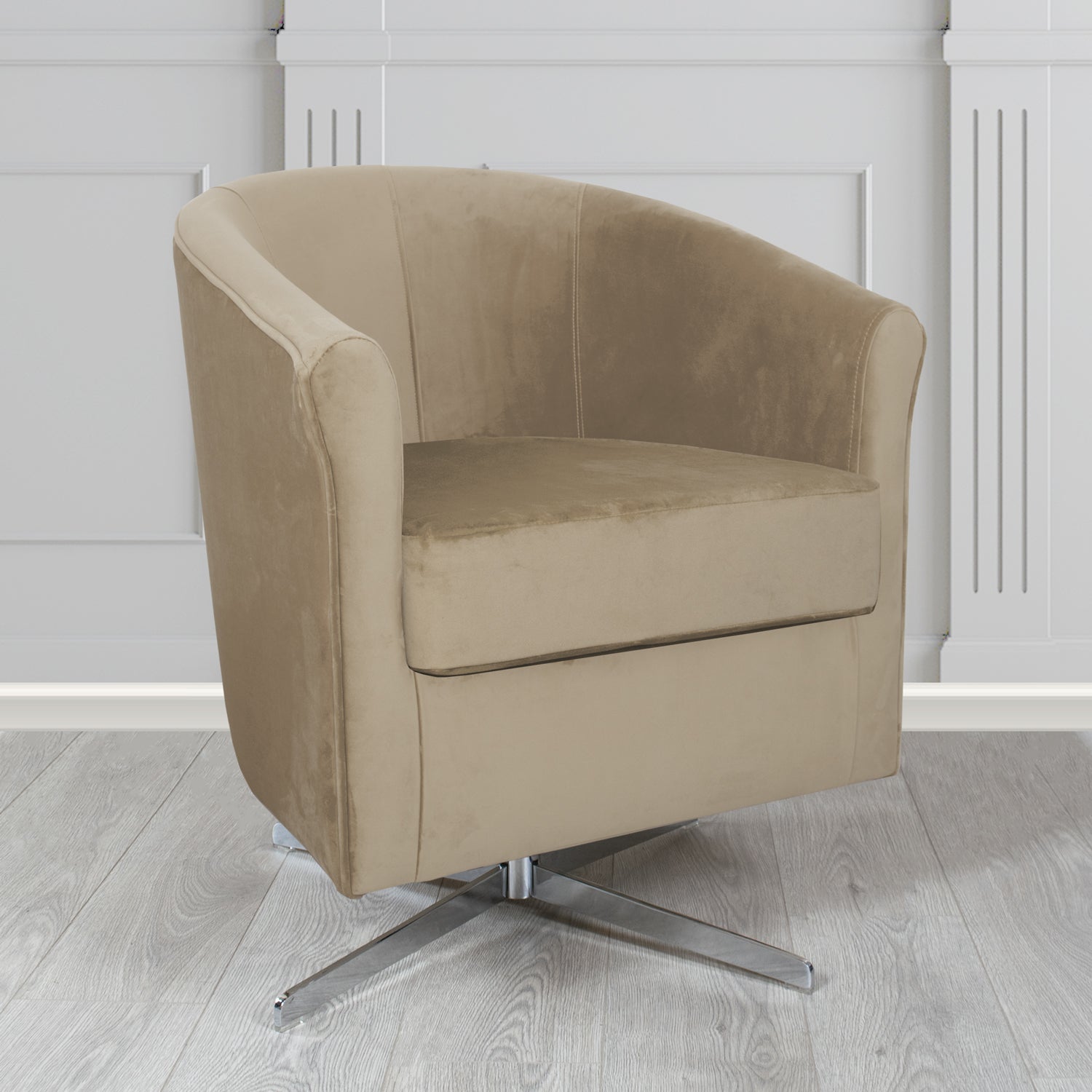 Cannes Swivel Tub Chair in Sapore Velvet Fabric