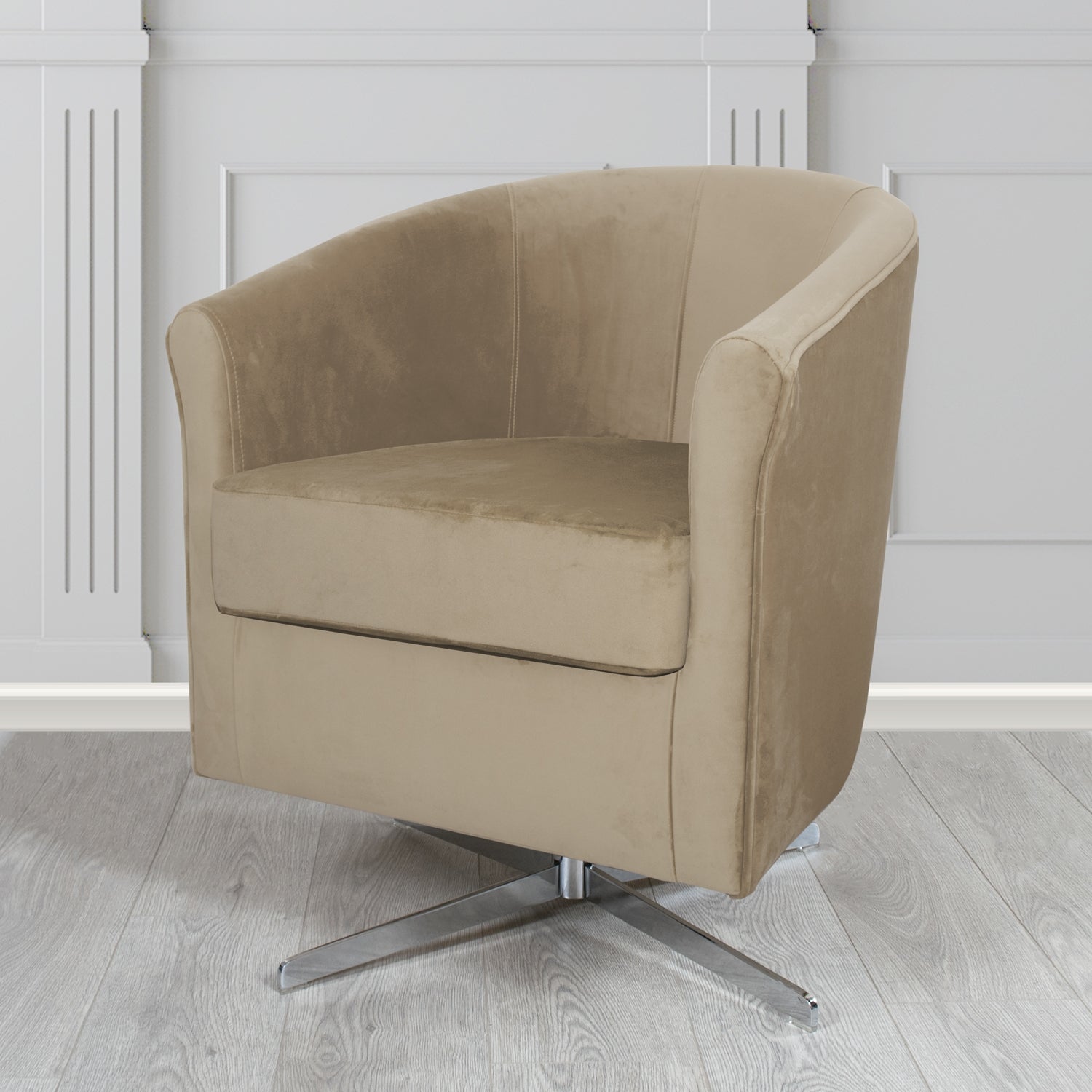 Cannes Swivel Tub Chair in Sapore Velvet Fabric