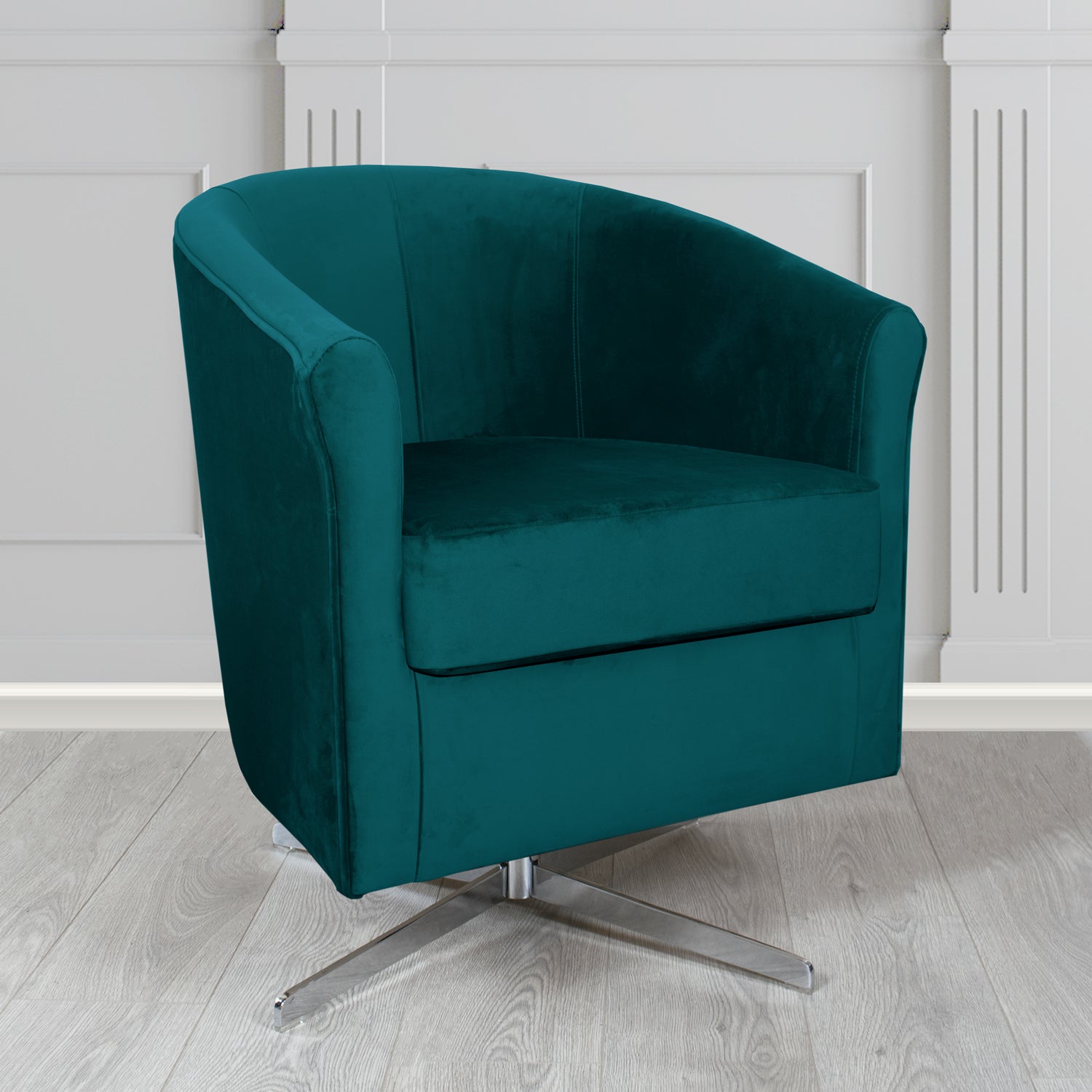 Cannes Swivel Tub Chair in Sapore Velvet Fabric