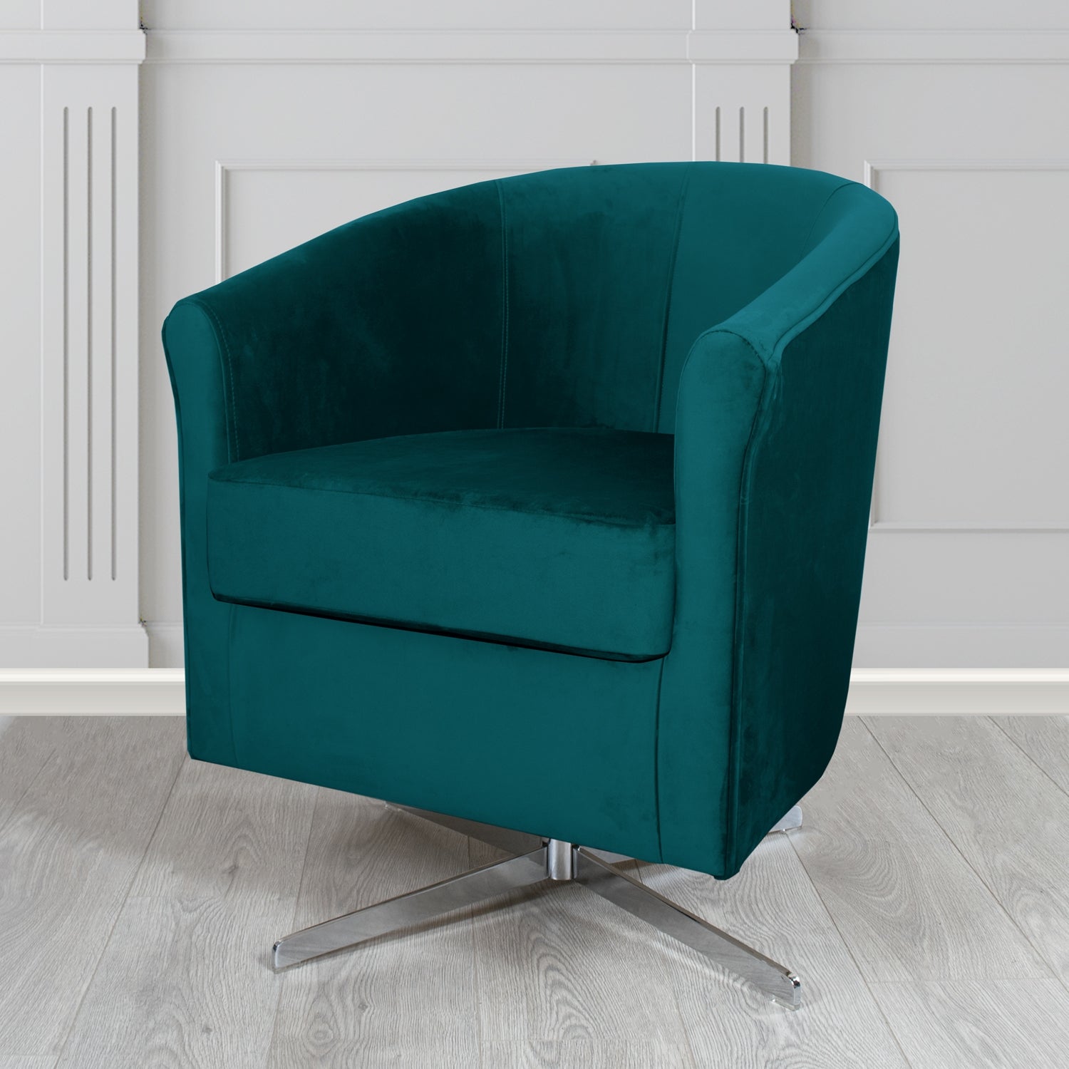 Cannes Swivel Tub Chair in Sapore Velvet Fabric
