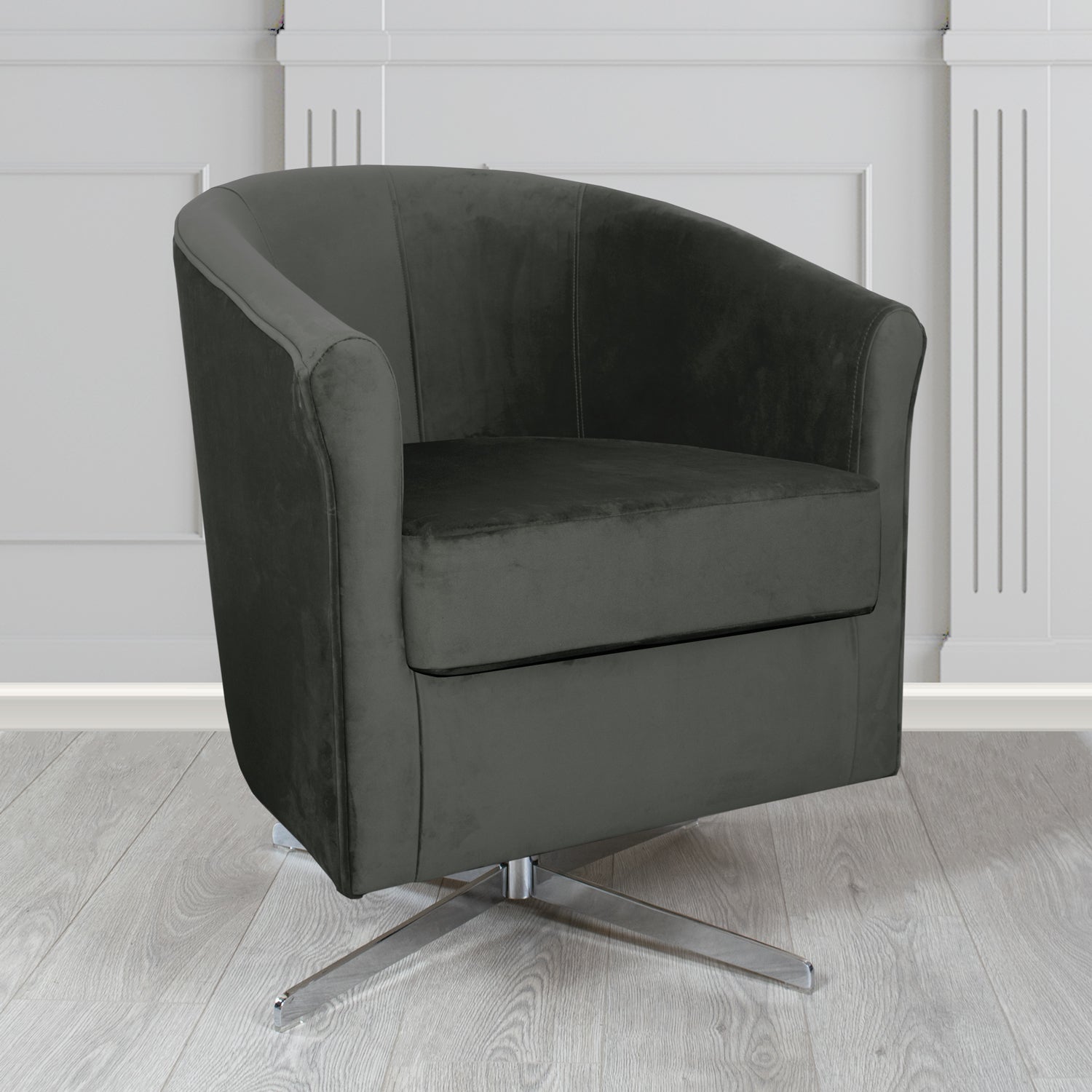 Cannes Swivel Tub Chair in Sapore Velvet Fabric