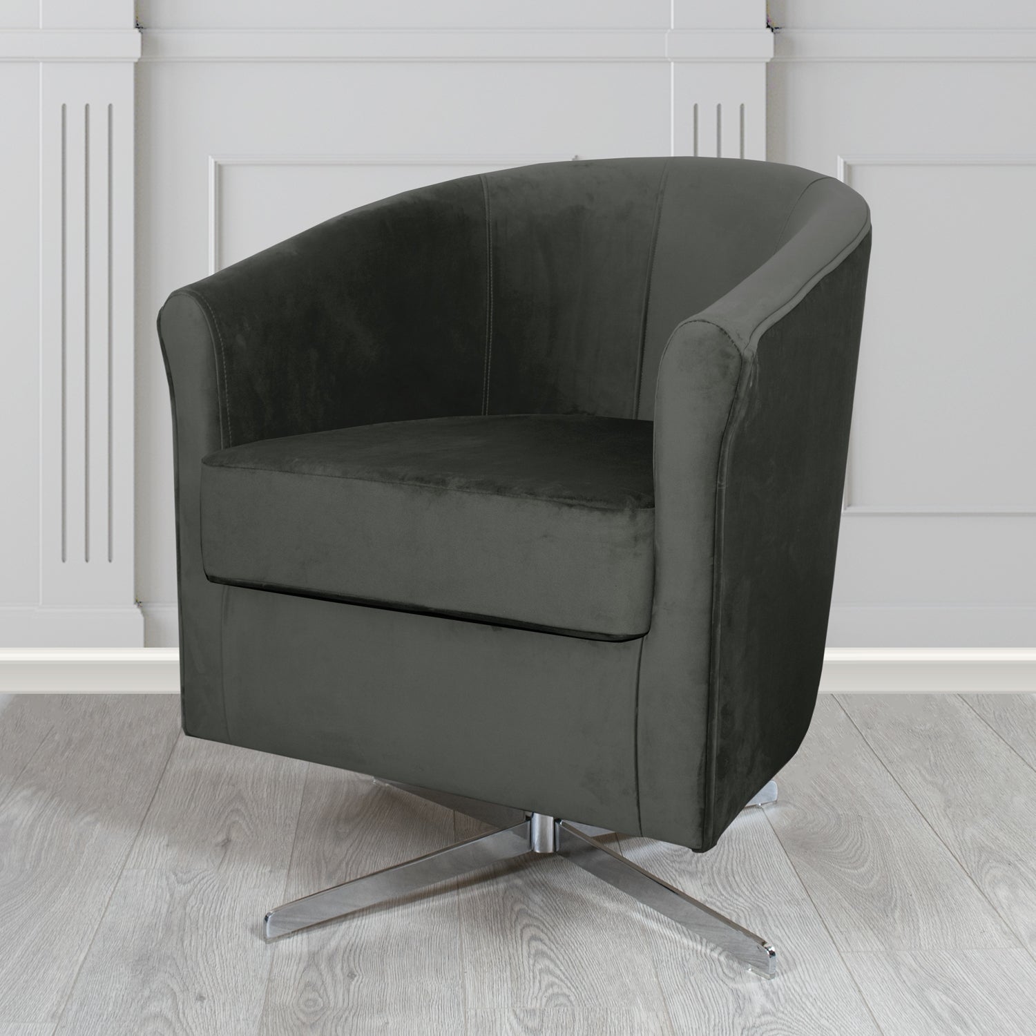Cannes Swivel Tub Chair in Sapore Velvet Fabric