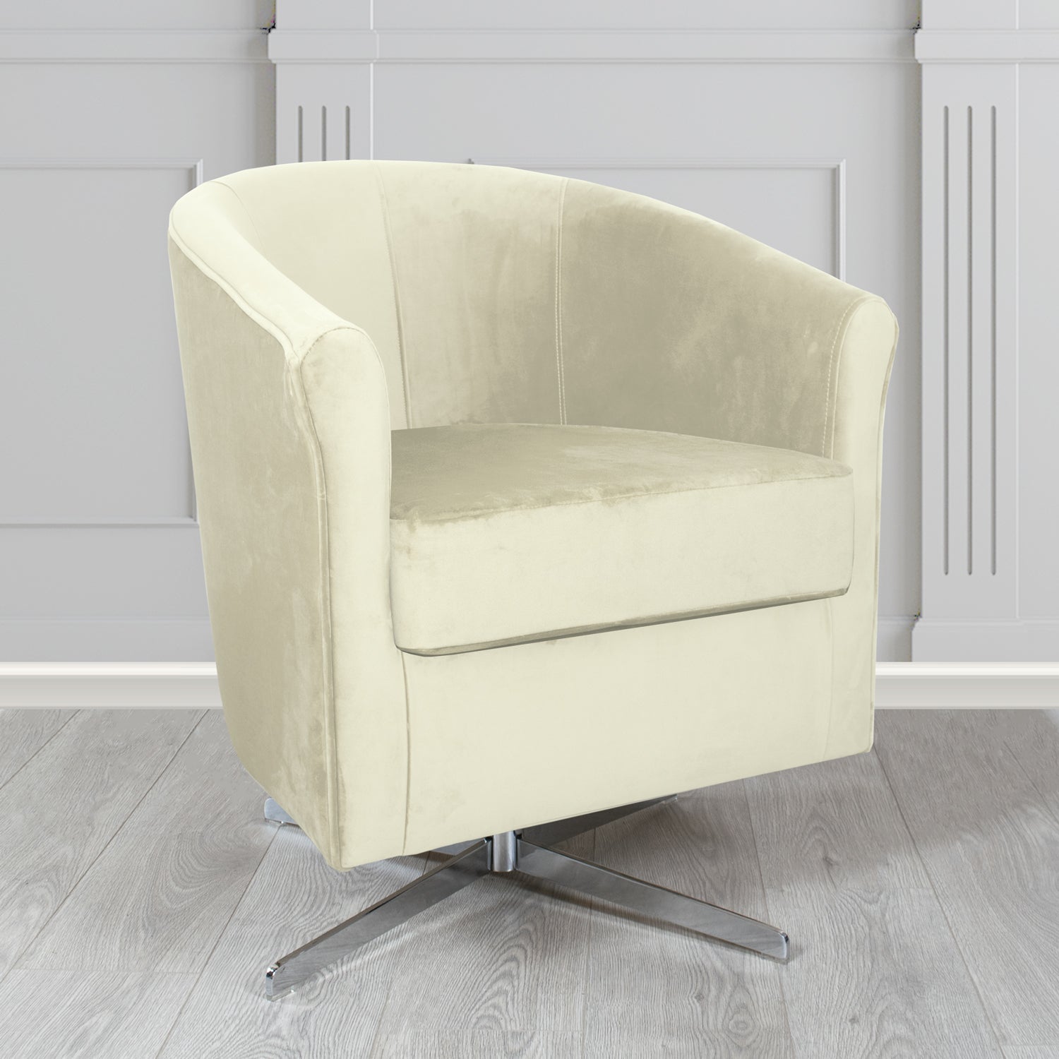 Cannes Swivel Tub Chair in Sapore Velvet Fabric
