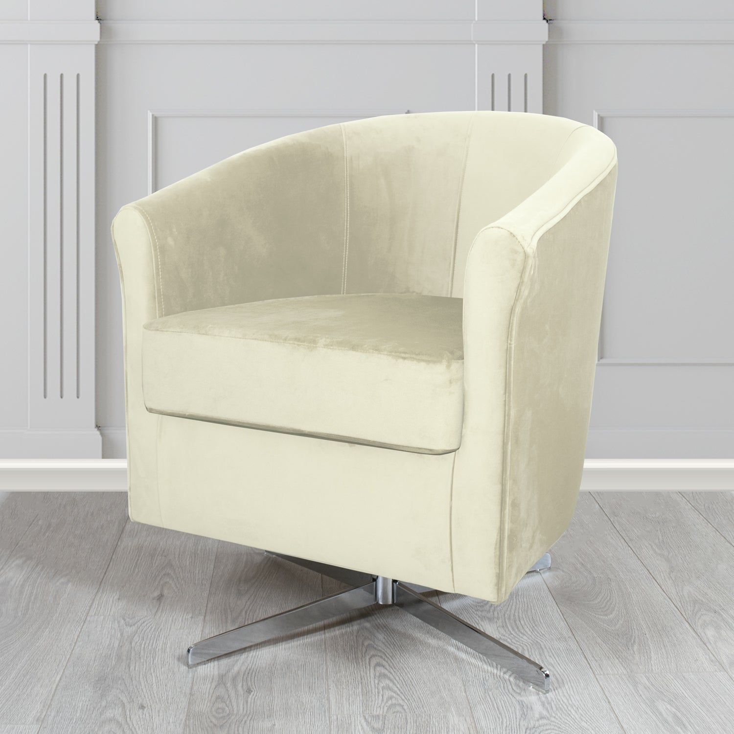 Cannes Swivel Tub Chair in Sapore Velvet Fabric