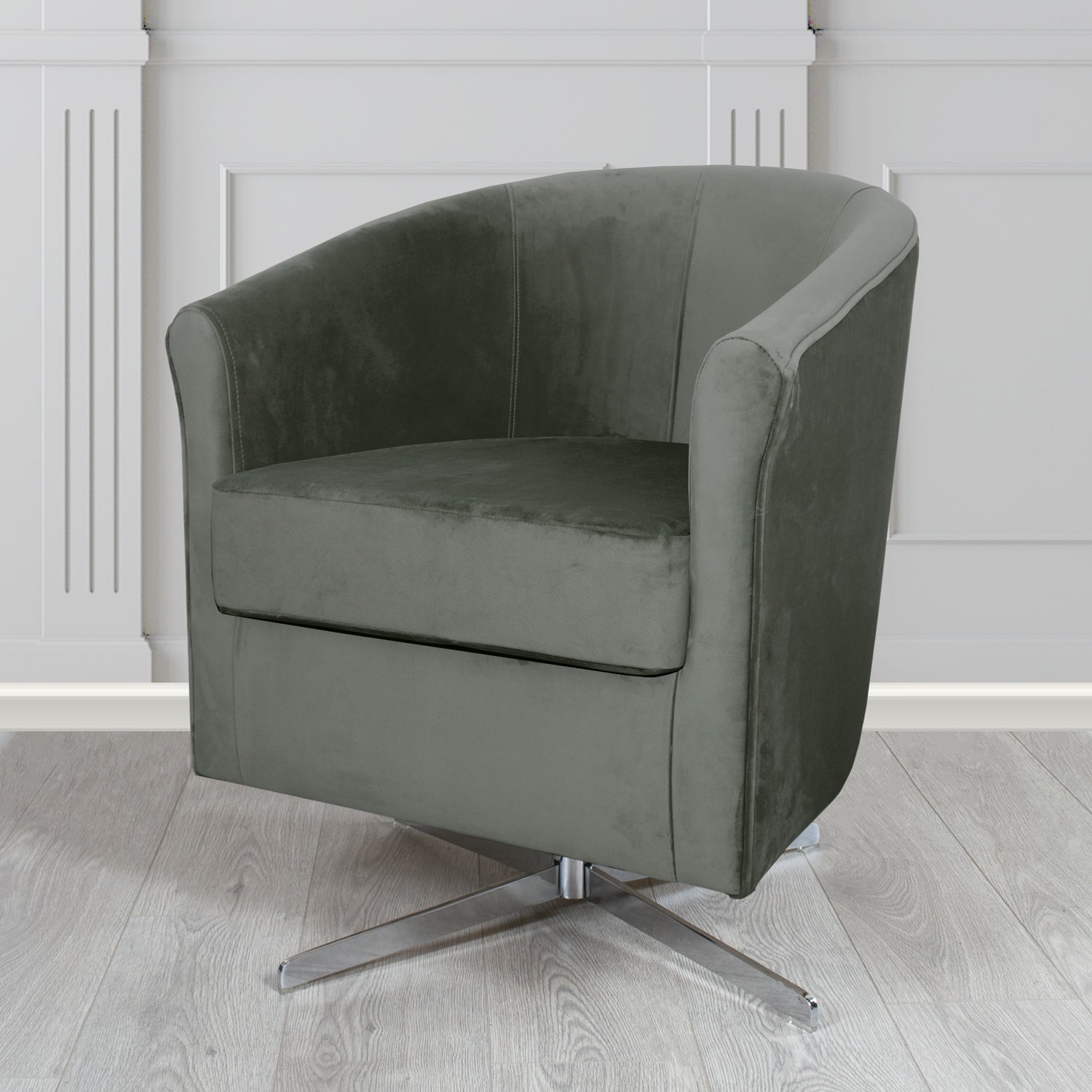 Cannes Swivel Tub Chair in Sapore Velvet Fabric