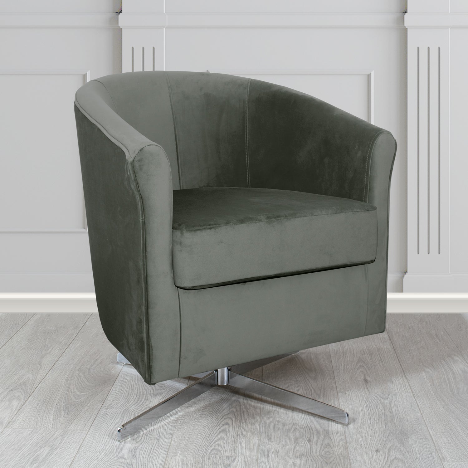 Cannes Swivel Tub Chair in Sapore Velvet Fabric