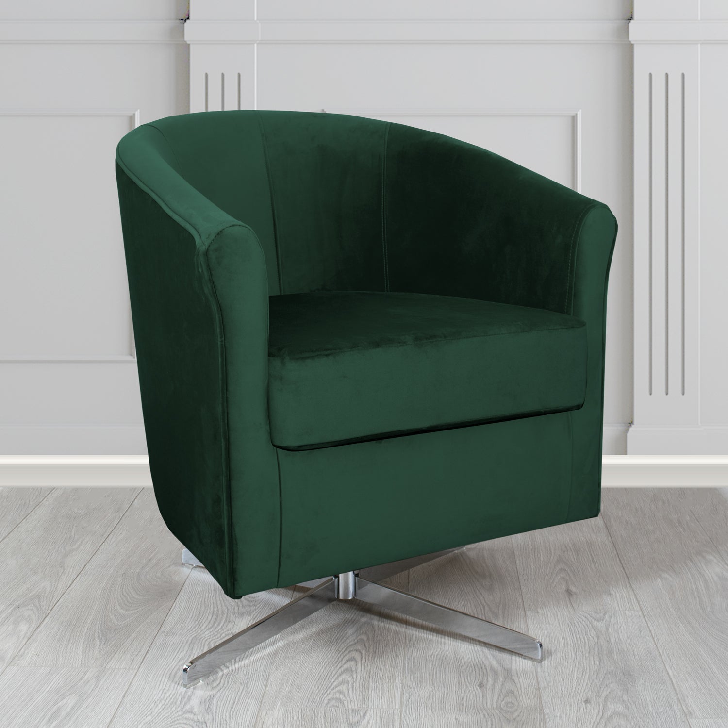 Cannes Swivel Tub Chair in Sapore Velvet Fabric