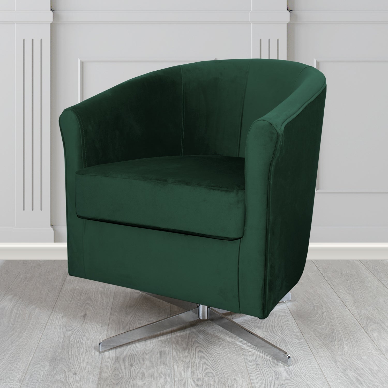 Cannes Swivel Tub Chair in Sapore Velvet Fabric