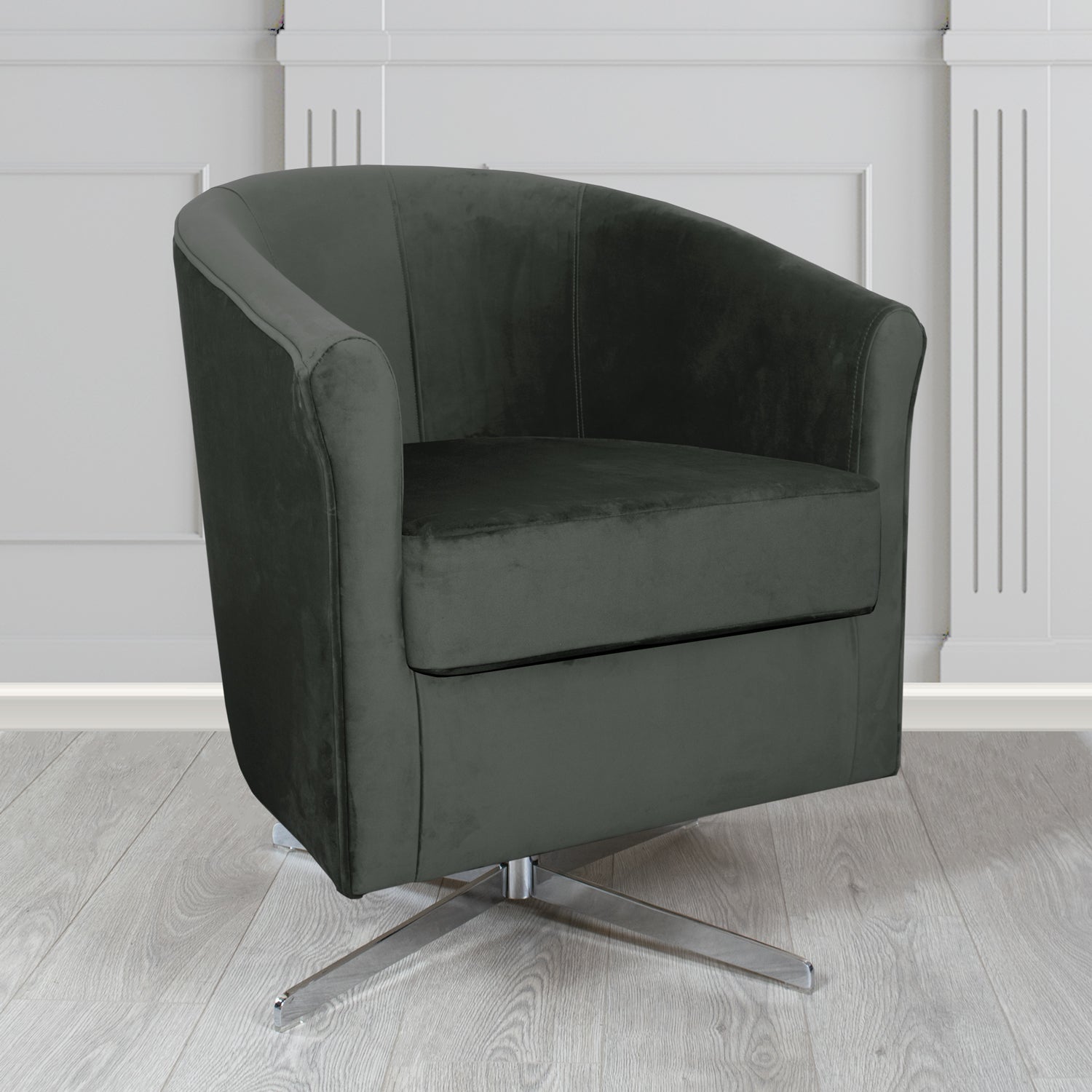Cannes Swivel Tub Chair in Sapore Velvet Fabric