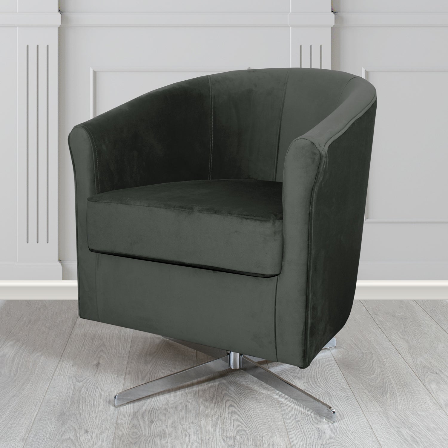 Cannes Swivel Tub Chair in Sapore Velvet Fabric