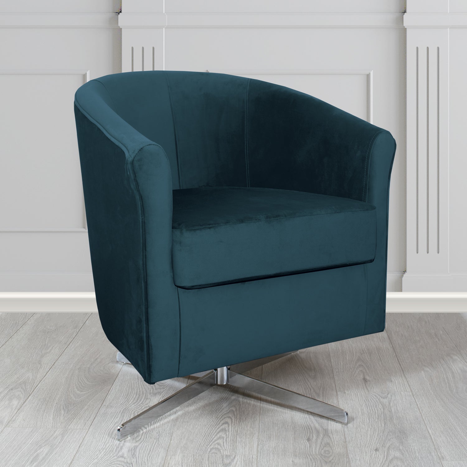 Cannes Swivel Tub Chair in Sapore Velvet Fabric