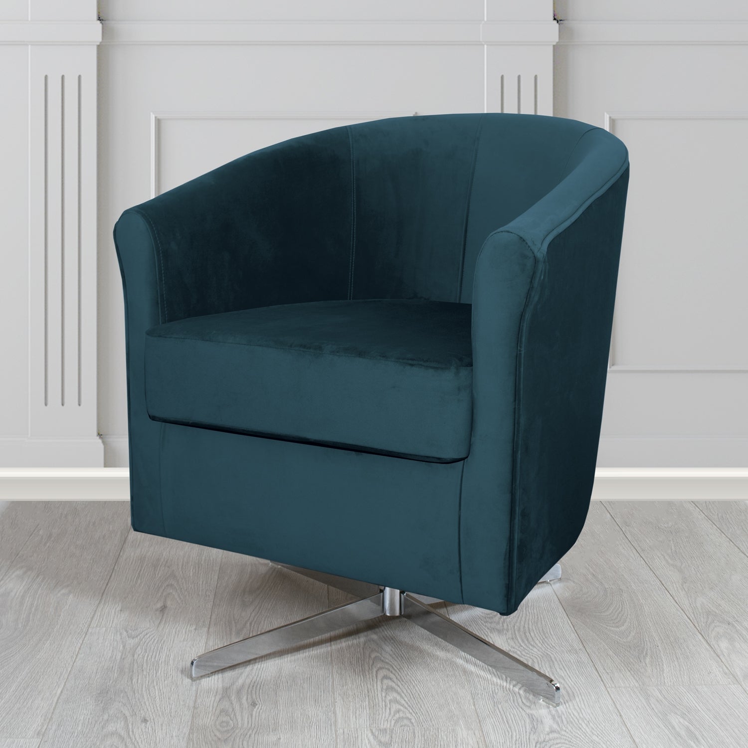 Cannes Swivel Tub Chair in Sapore Velvet Fabric