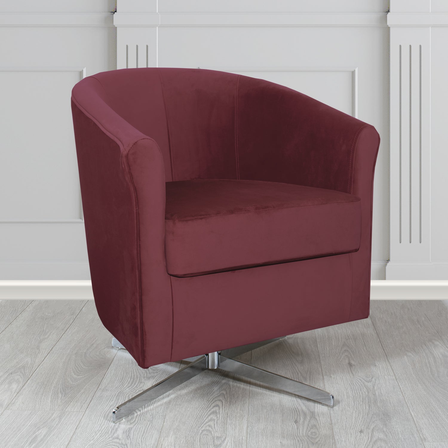 Cannes Swivel Tub Chair in Sapore Velvet Fabric