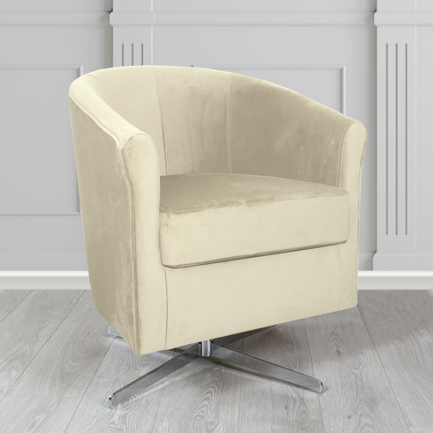 Cannes Swivel Tub Chair in Sapore Velvet Fabric
