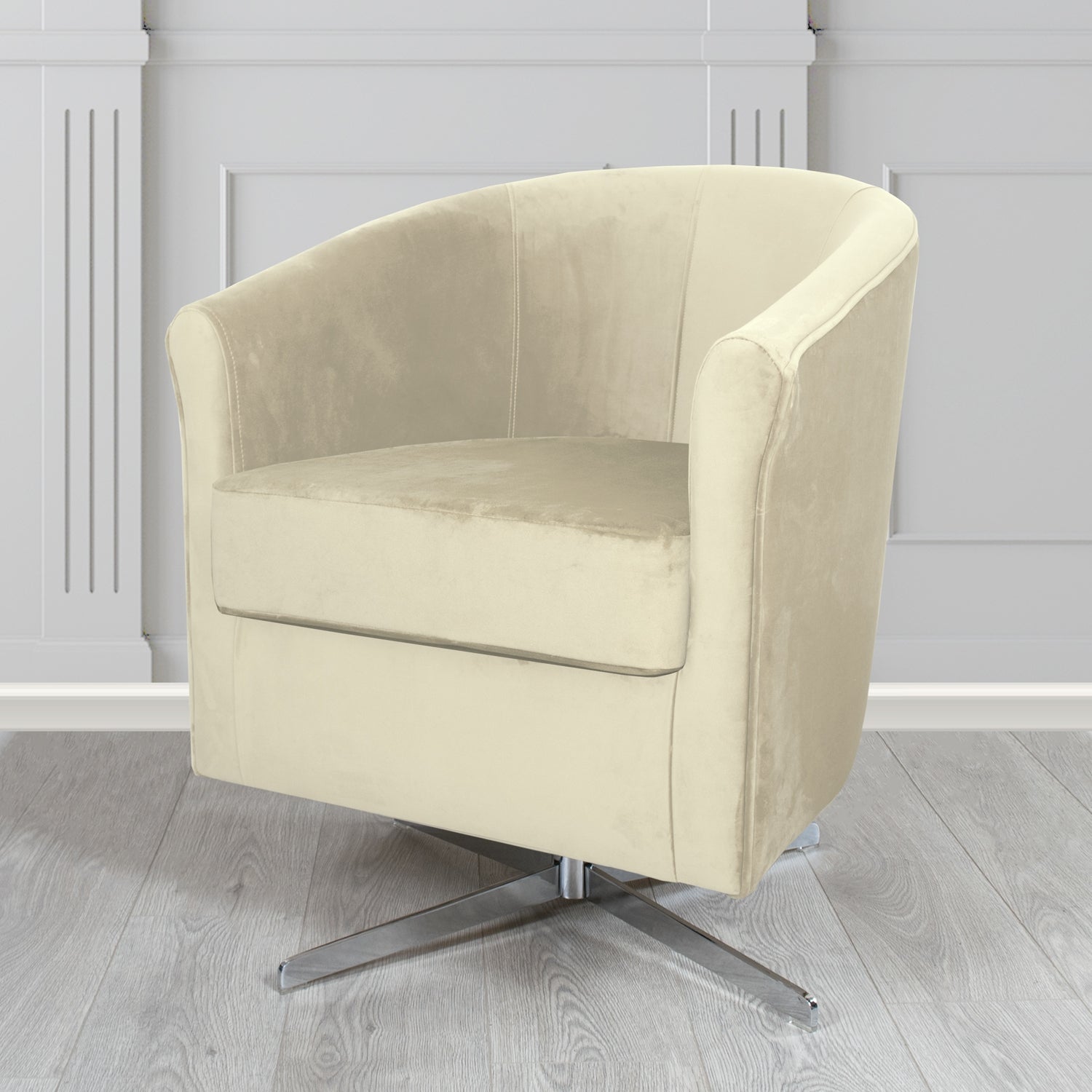 Cannes Swivel Tub Chair in Sapore Velvet Fabric