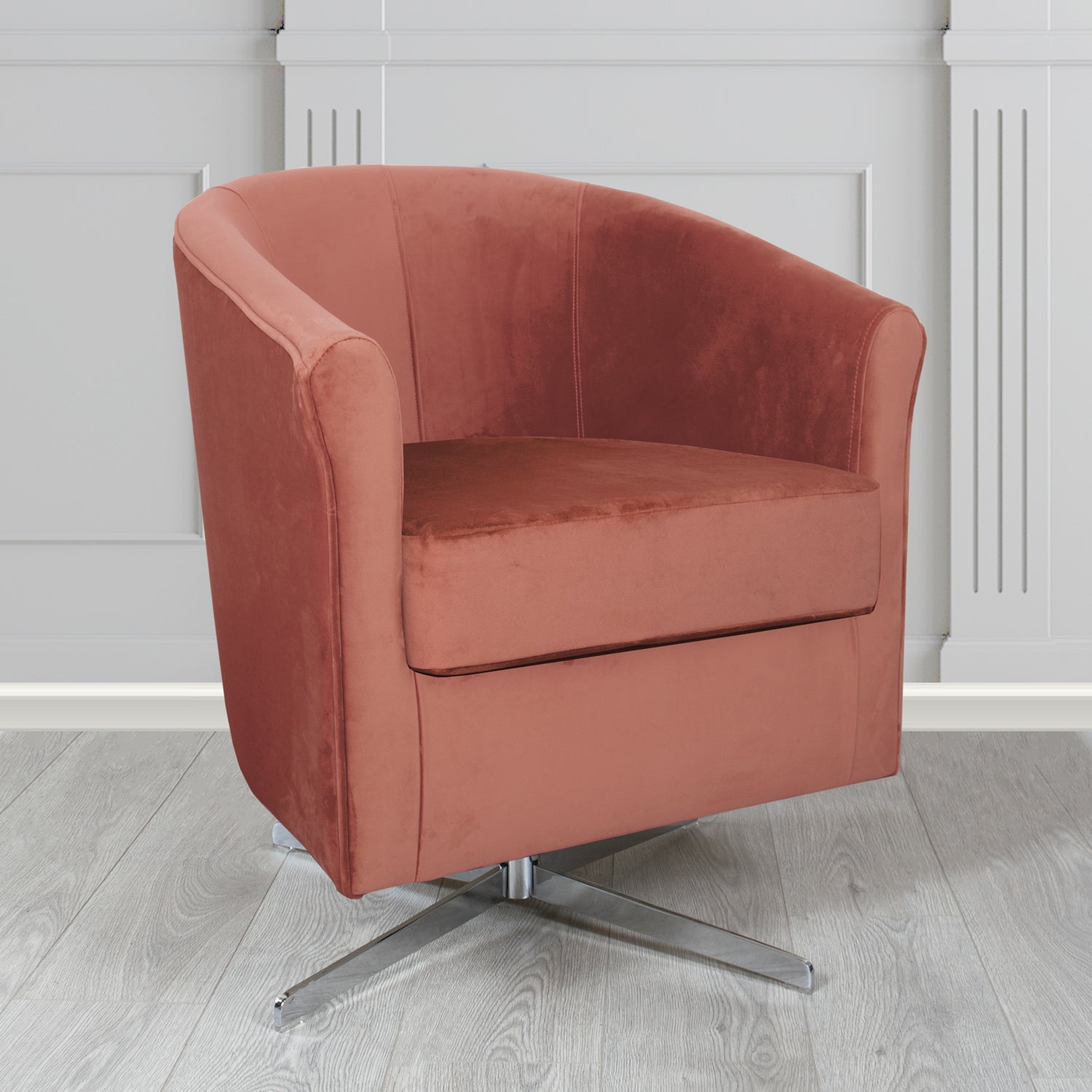 Cannes Swivel Tub Chair in Sapore Velvet Fabric