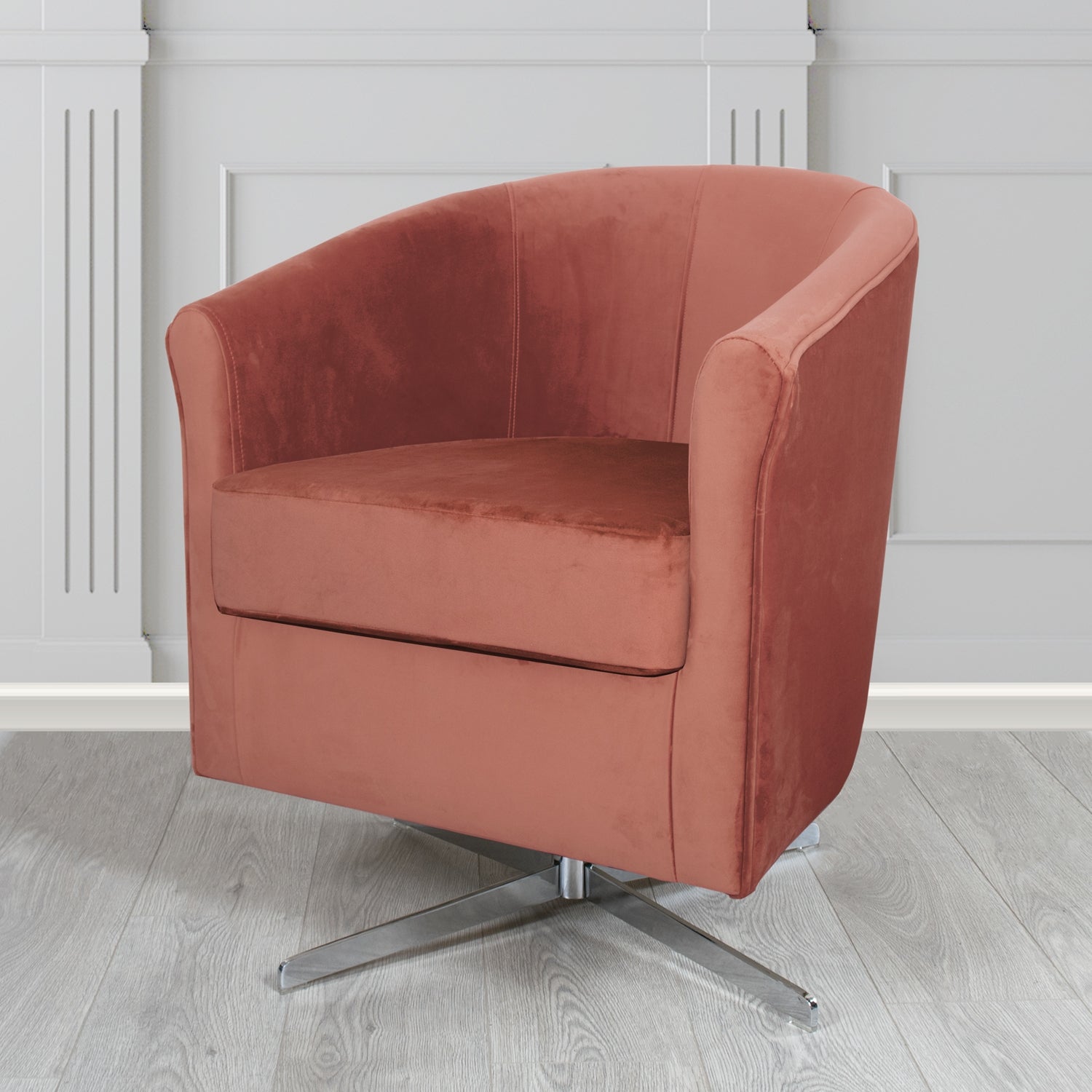Cannes Swivel Tub Chair in Sapore Velvet Fabric