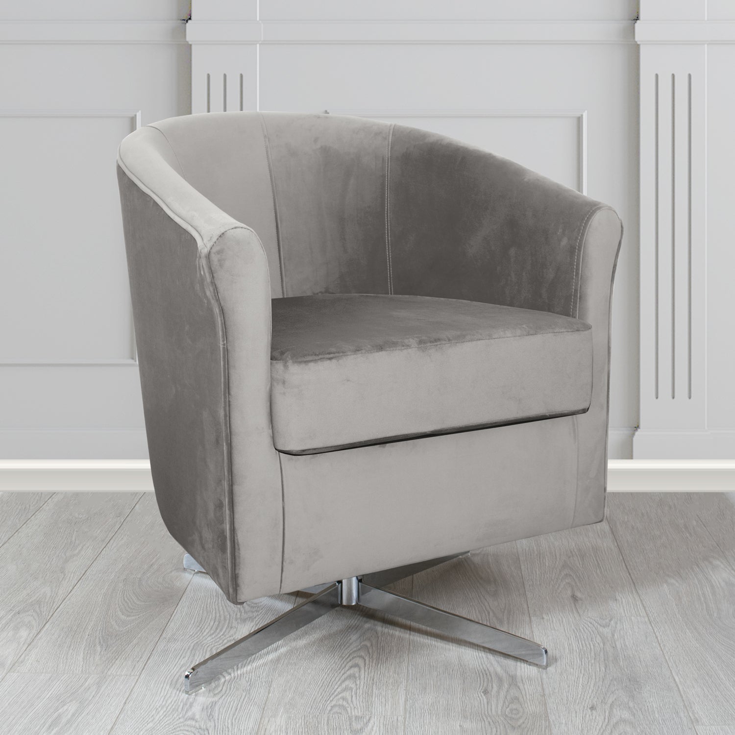 Cannes Swivel Tub Chair in Sapore Velvet Fabric