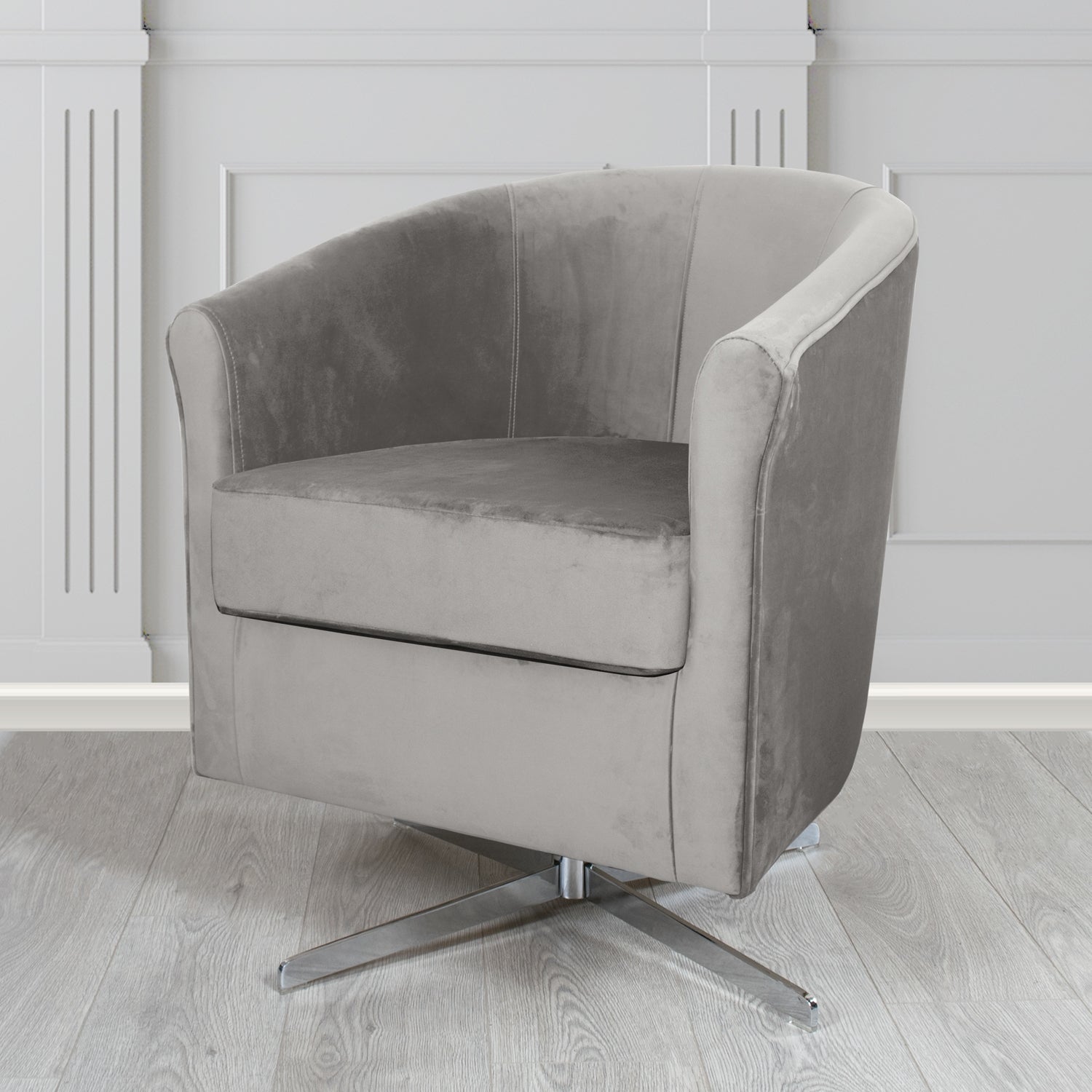 Cannes Swivel Tub Chair in Sapore Velvet Fabric