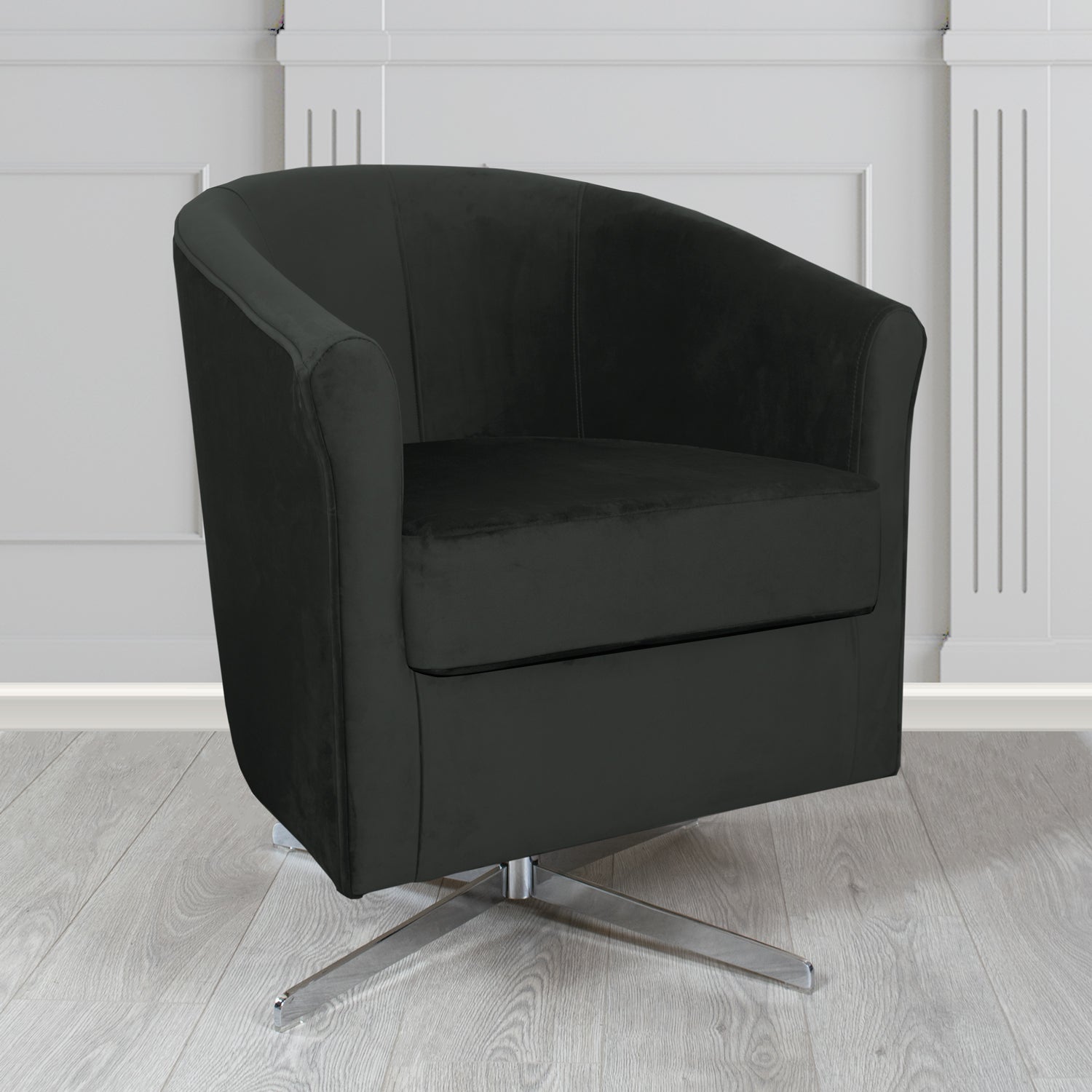 Cannes Swivel Tub Chair in Sapore Velvet Fabric