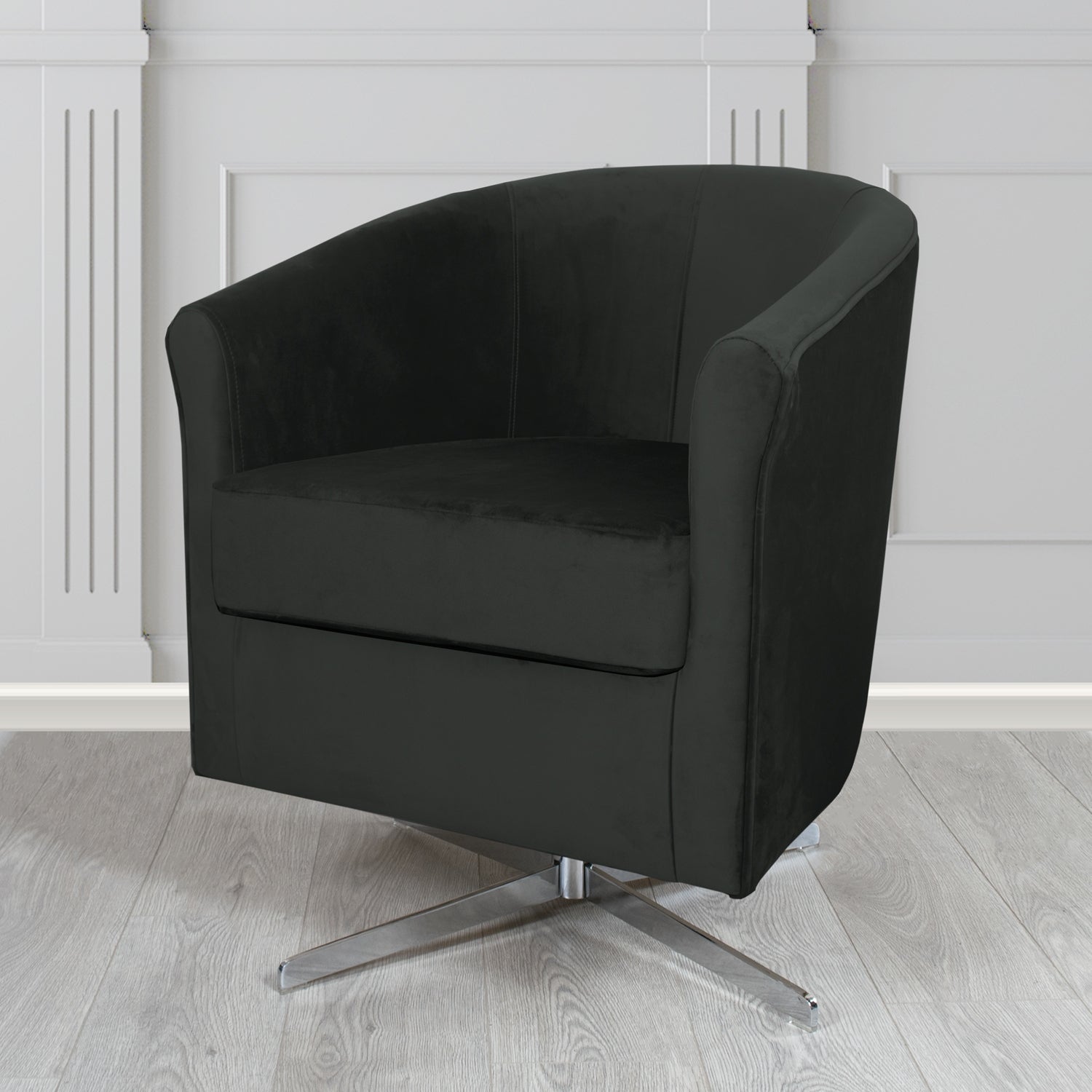 Cannes Swivel Tub Chair in Sapore Velvet Fabric