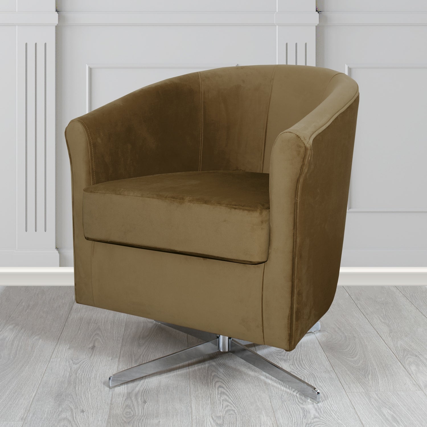 Cannes Swivel Tub Chair in Sapore Velvet Fabric