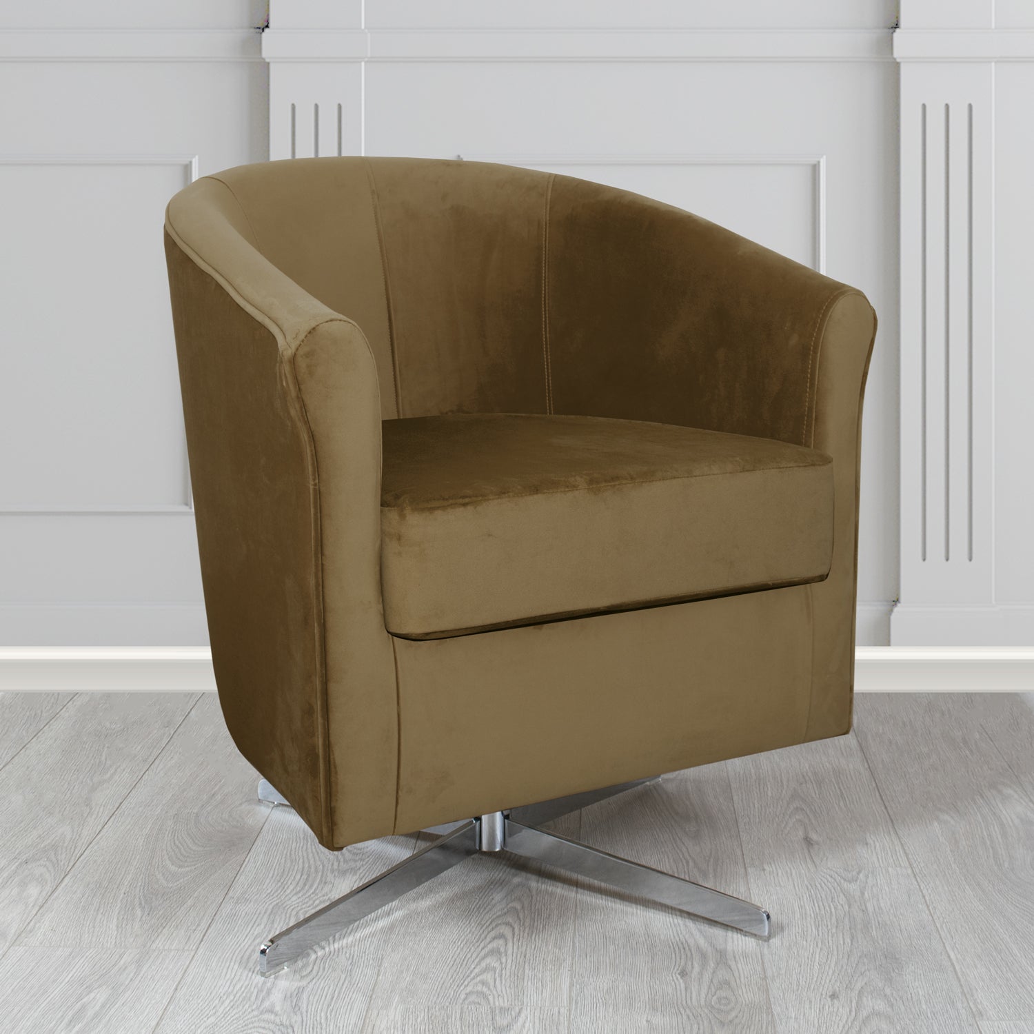 Cannes Swivel Tub Chair in Sapore Velvet Fabric