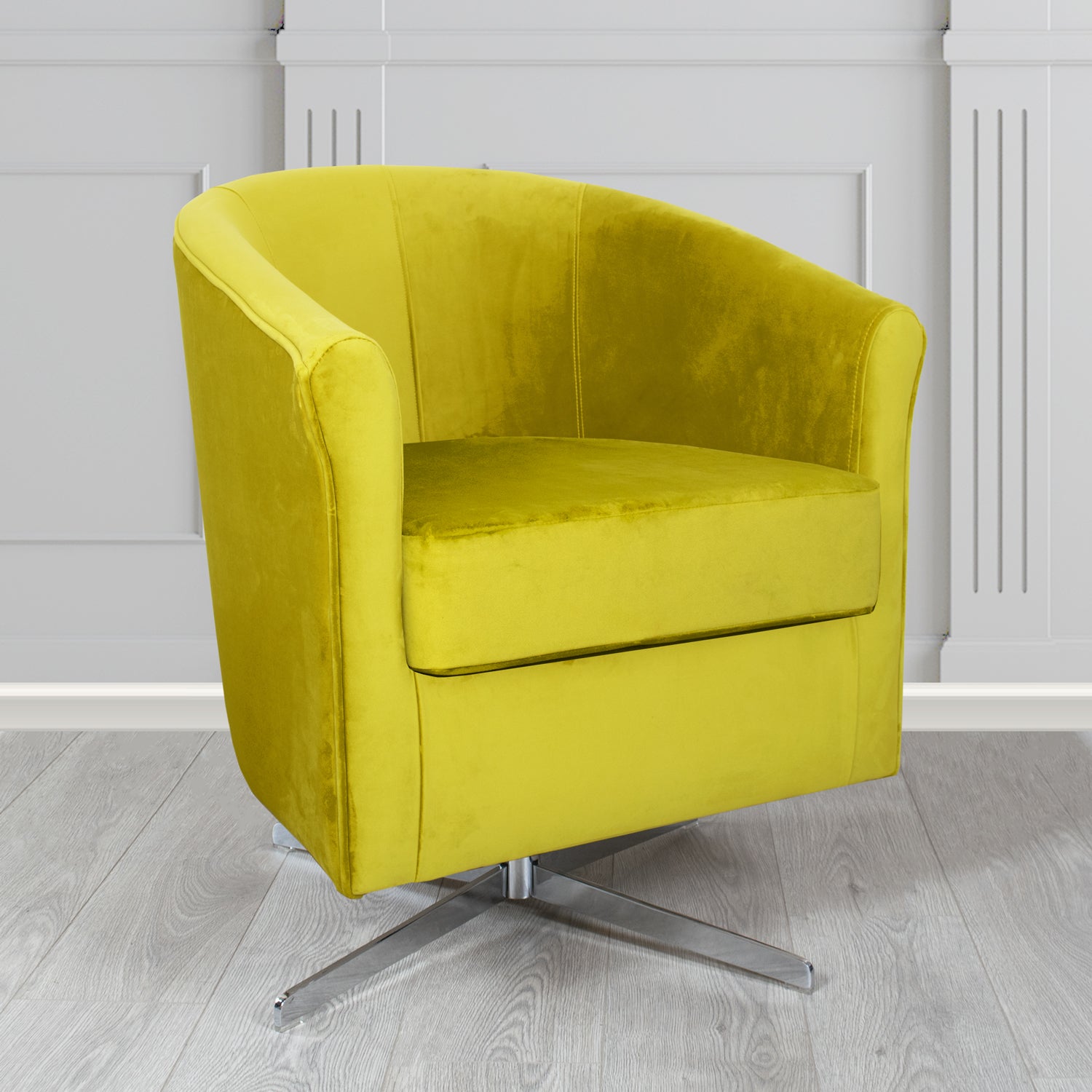 Cannes Swivel Tub Chair in Sapore Velvet Fabric