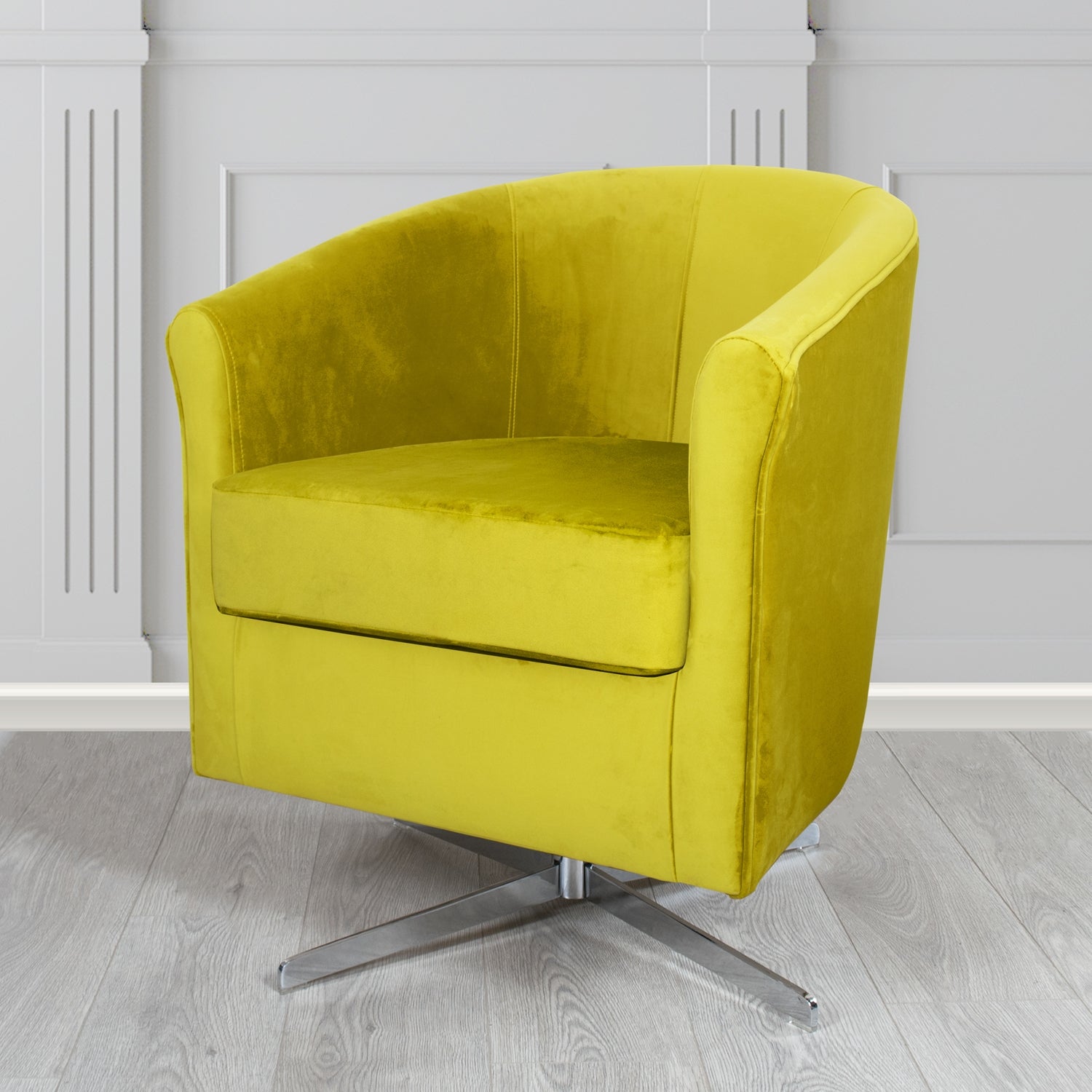 Cannes Swivel Tub Chair in Sapore Velvet Fabric