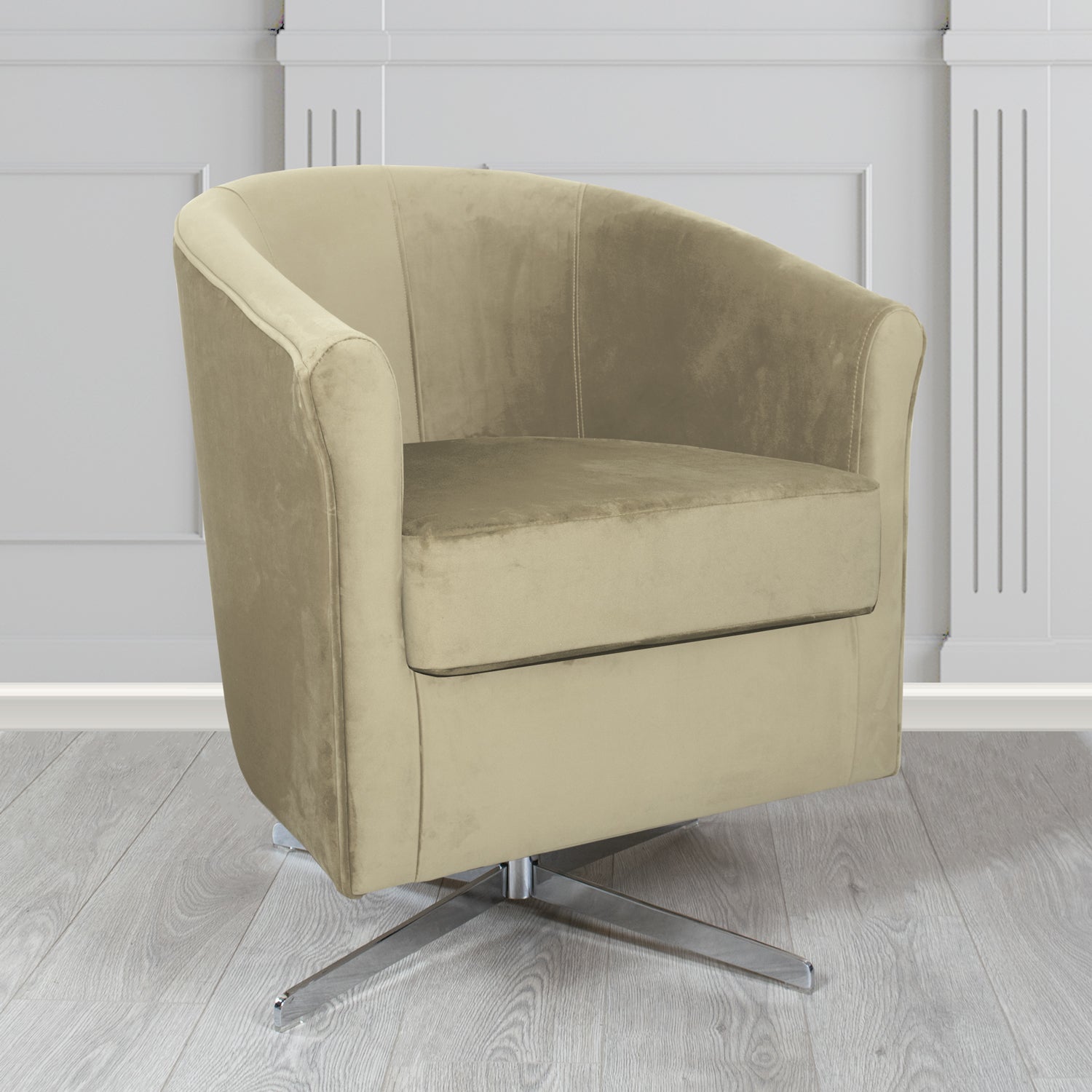Cannes Swivel Tub Chair in Sapore Velvet Fabric