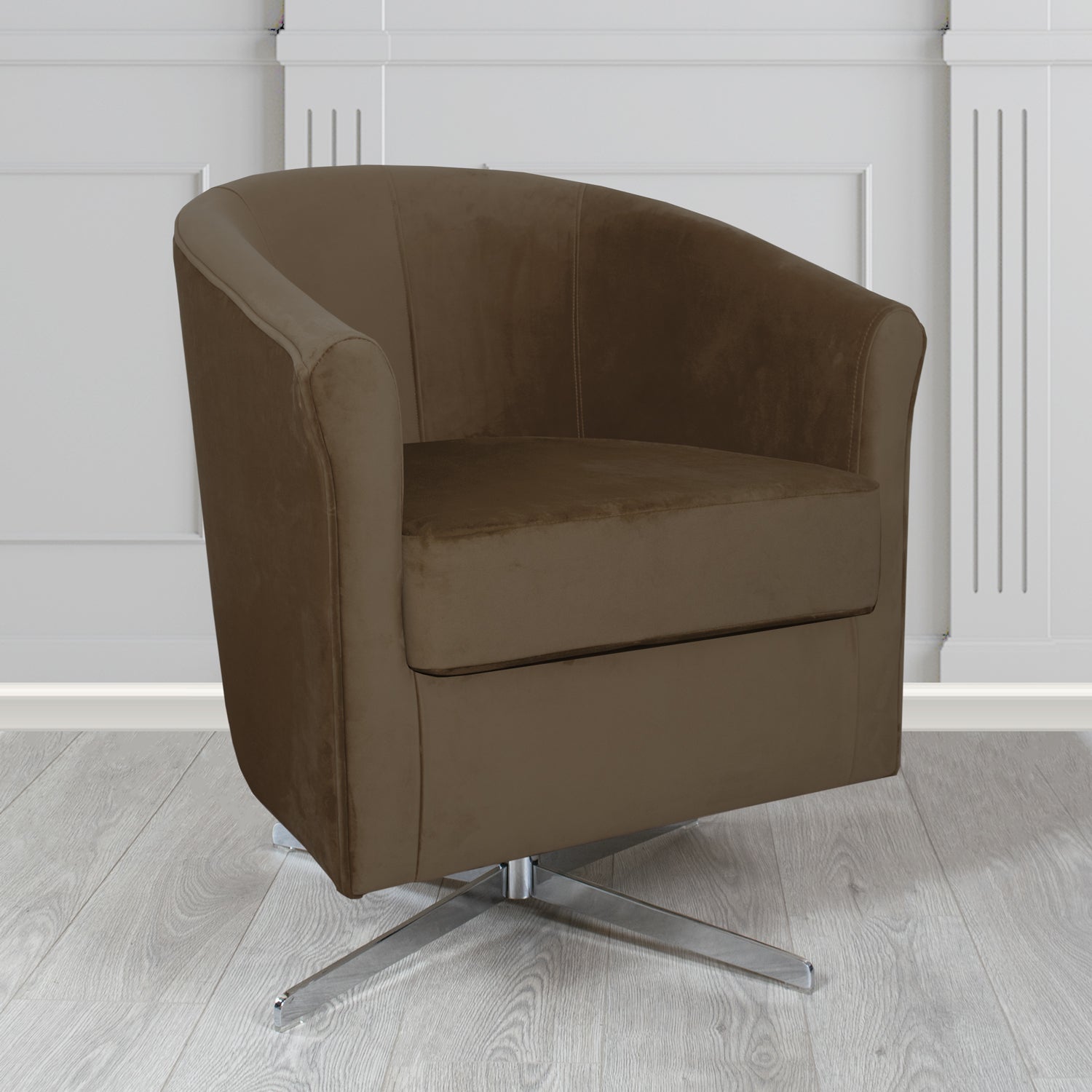 Cannes Swivel Tub Chair in Sapore Velvet Fabric