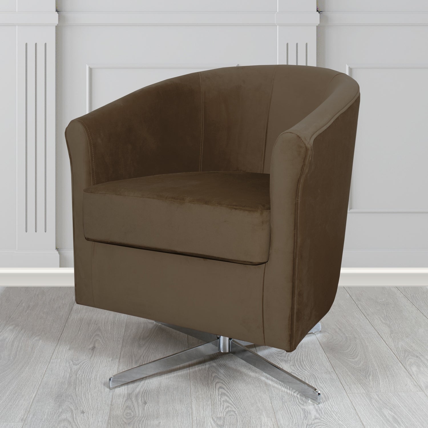 Cannes Swivel Tub Chair in Sapore Velvet Fabric