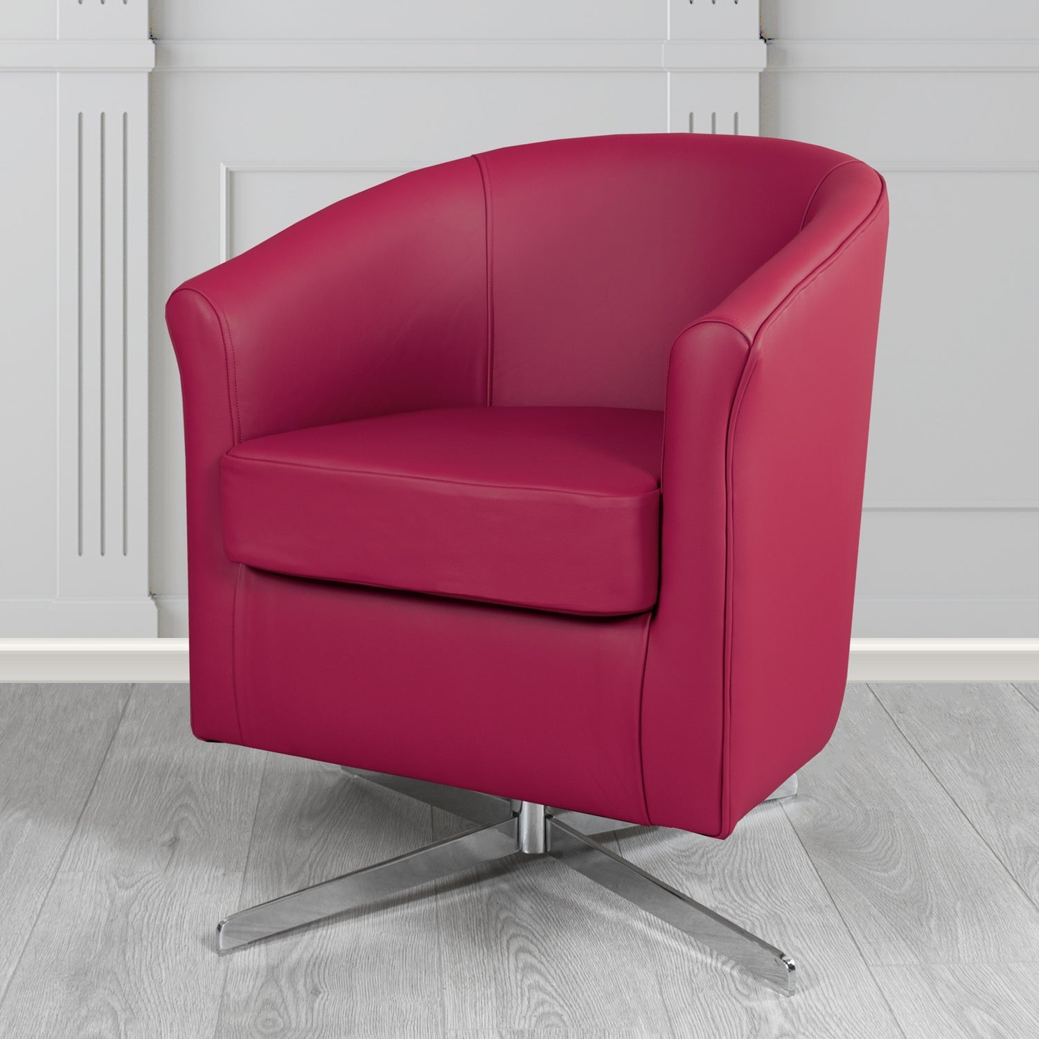 Cannes Swivel Tub Chair in Crest Leather Shelly Crib 5 Genuine Leather