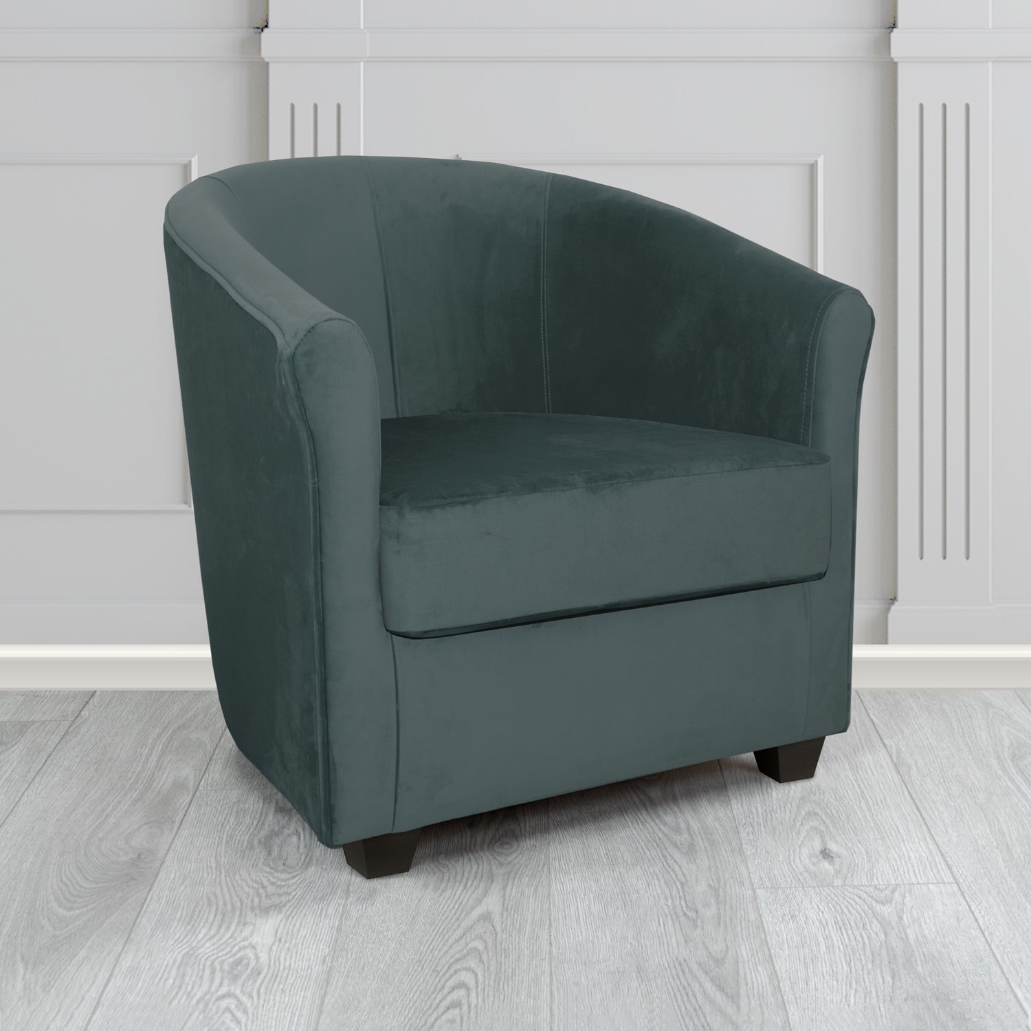 Cannes Tub Chair in Zinc Textile Z Suede Crib 5 Faux Suede Fabric