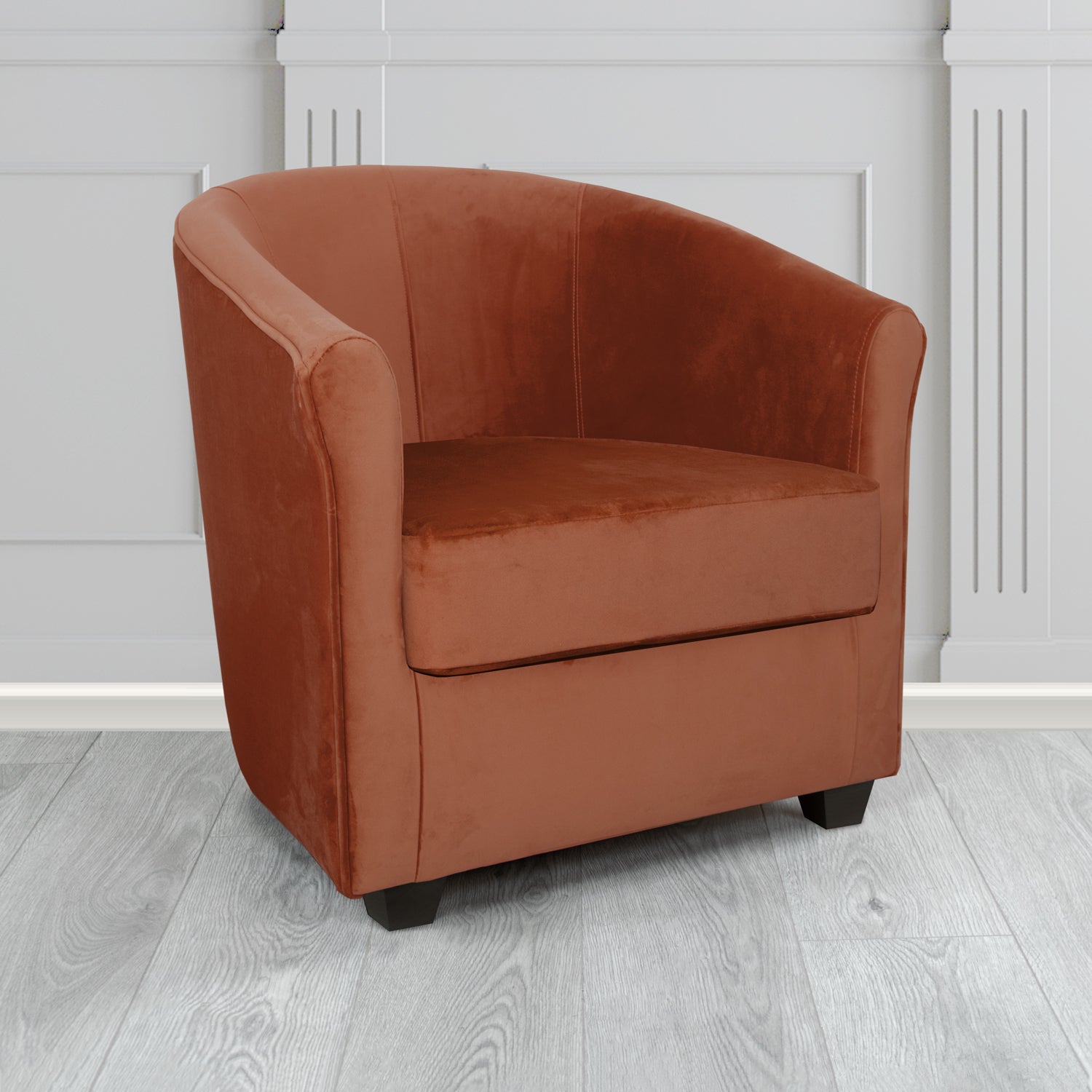 Cannes Tub Chair in Zinc Textile Z Suede Crib 5 Faux Suede Fabric