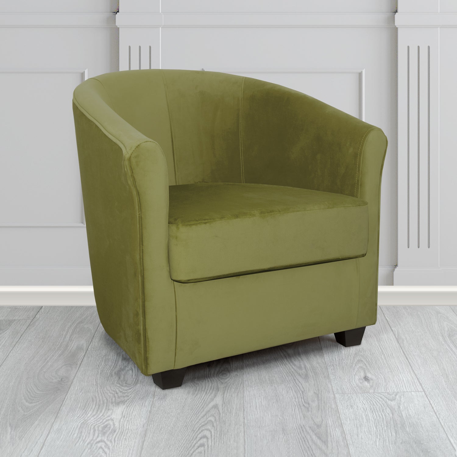Cannes Tub Chair in Zinc Textile Z Suede Crib 5 Faux Suede Fabric