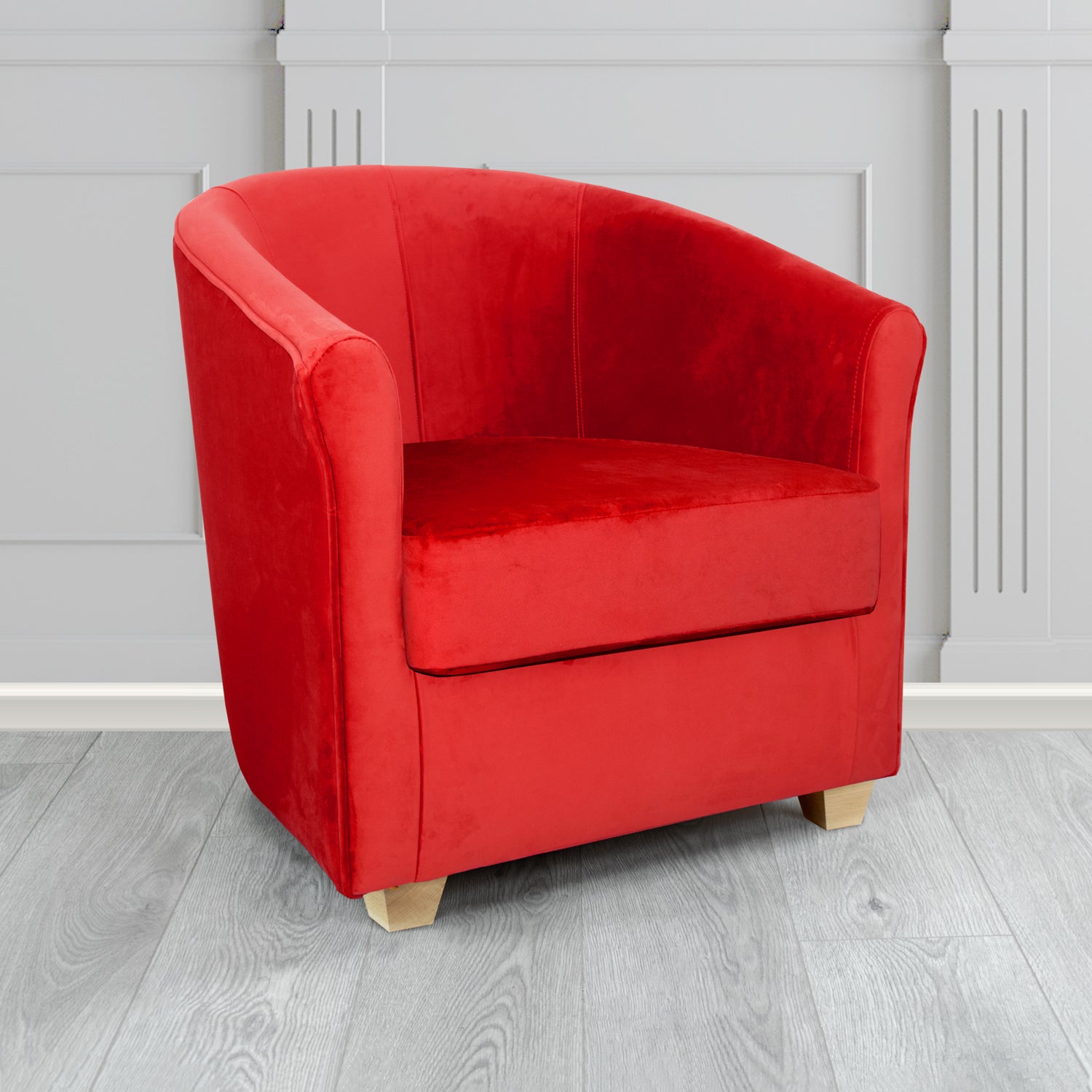 Cannes Tub Chair in Zinc Textile Z Suede Crib 5 Faux Suede Fabric