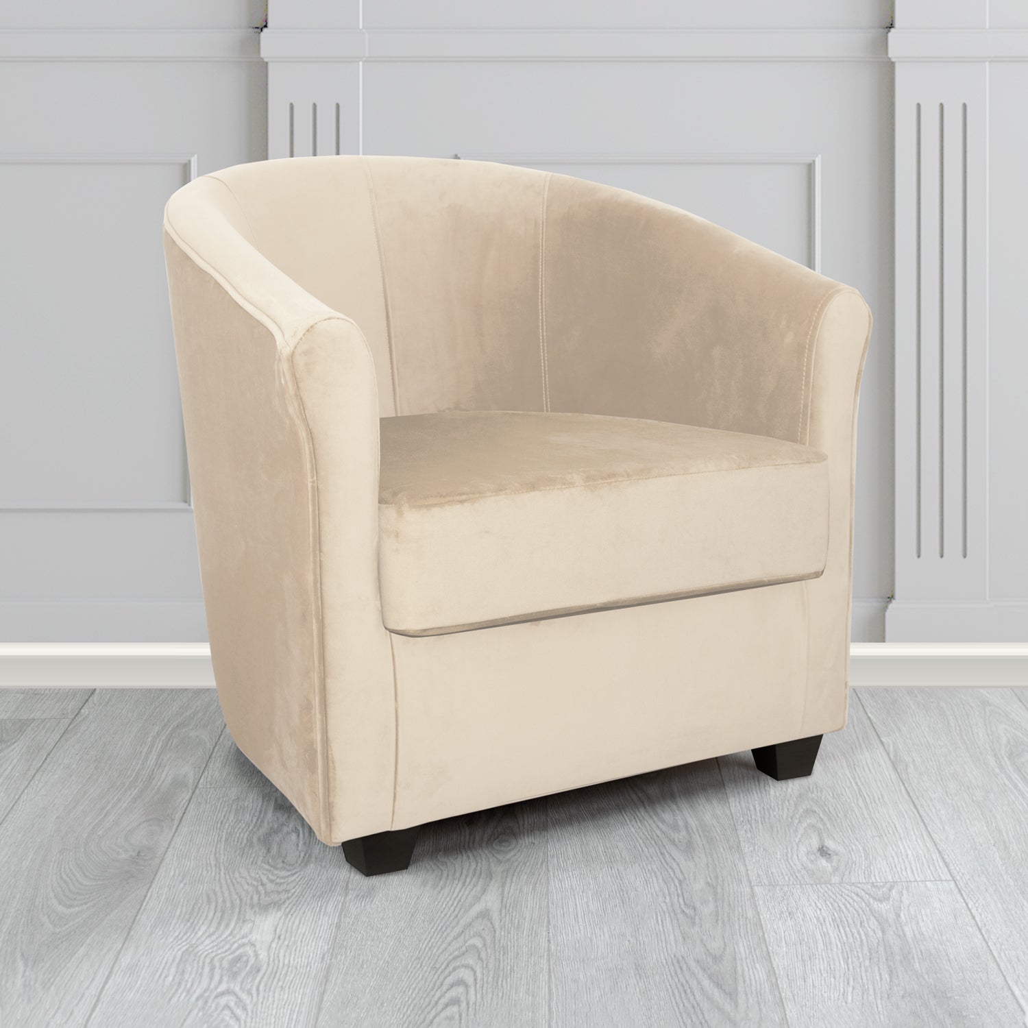 Cannes Tub Chair in Zinc Textile Z Suede Crib 5 Faux Suede Fabric