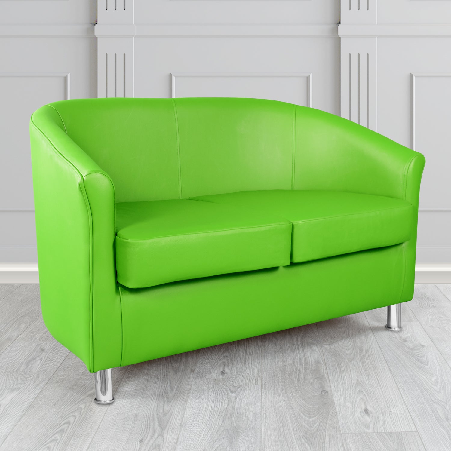 Como 2 Seater Tub Sofa in Cristina Marrone Memphis Antimicrobial Crib 5 Contract Faux Leather