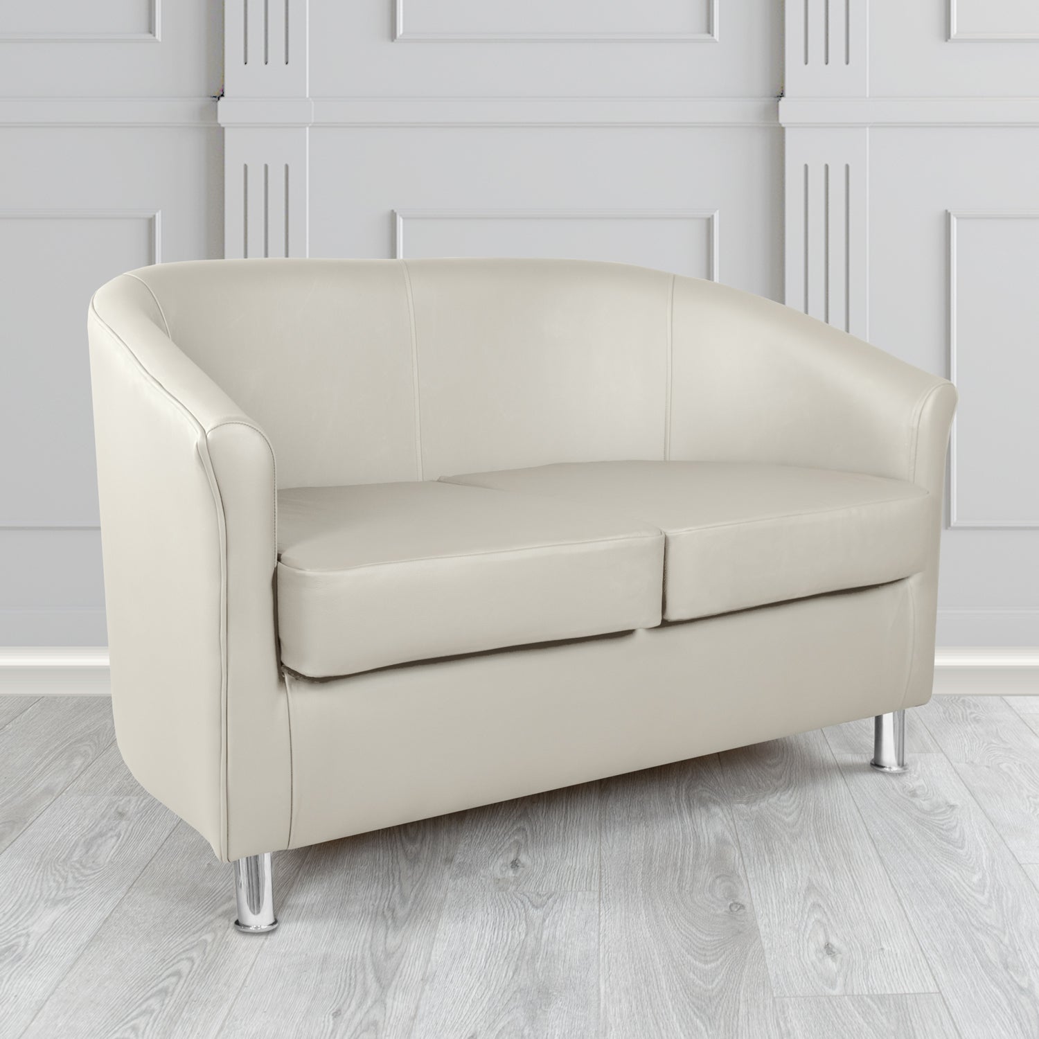 Como 2 Seater Tub Sofa in Cristina Marrone Maximo Antimicrobial Crib 5 Contract Faux Leather