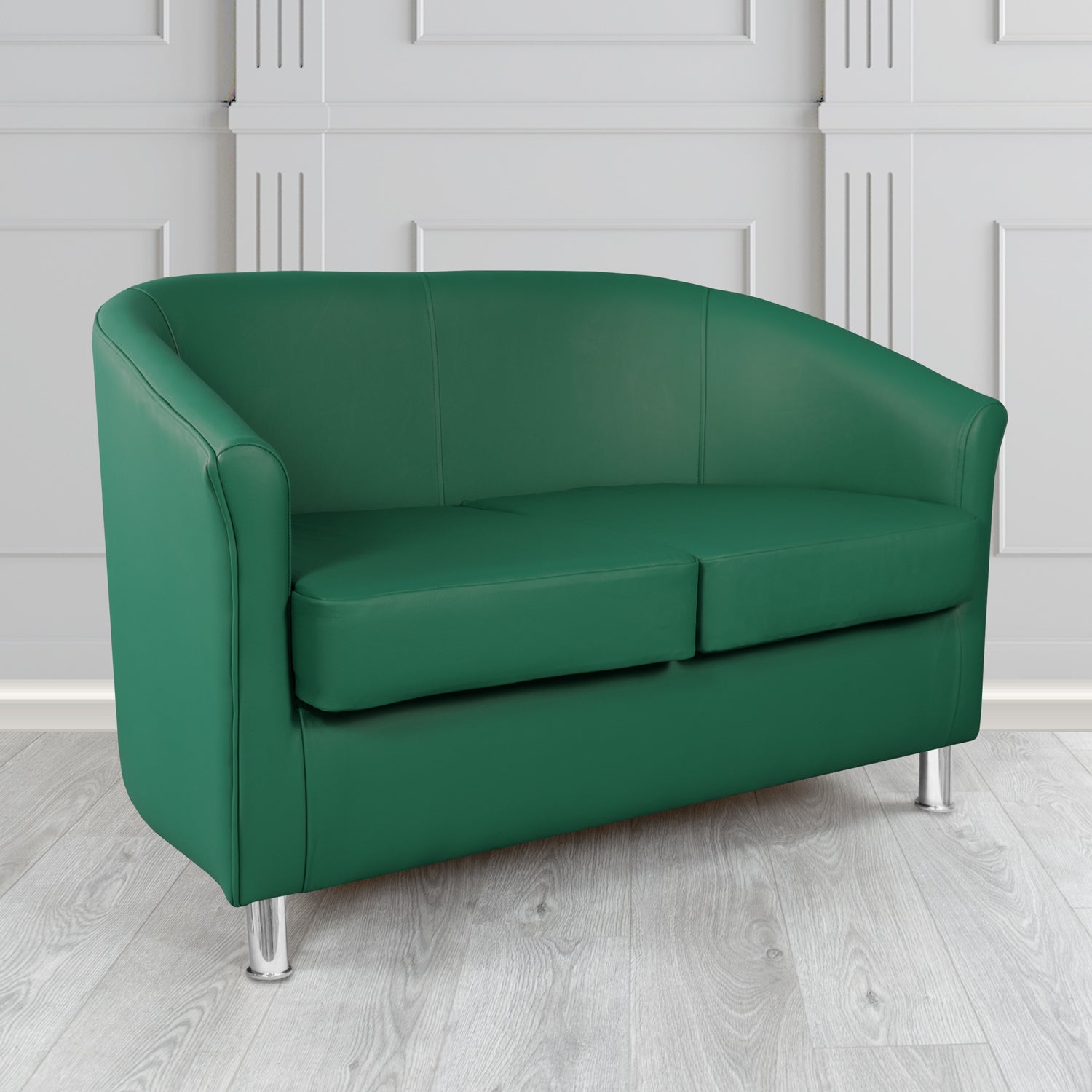 Como 2 Seater Tub Sofa in Cristina Marrone Maximo Antimicrobial Crib 5 Contract Faux Leather