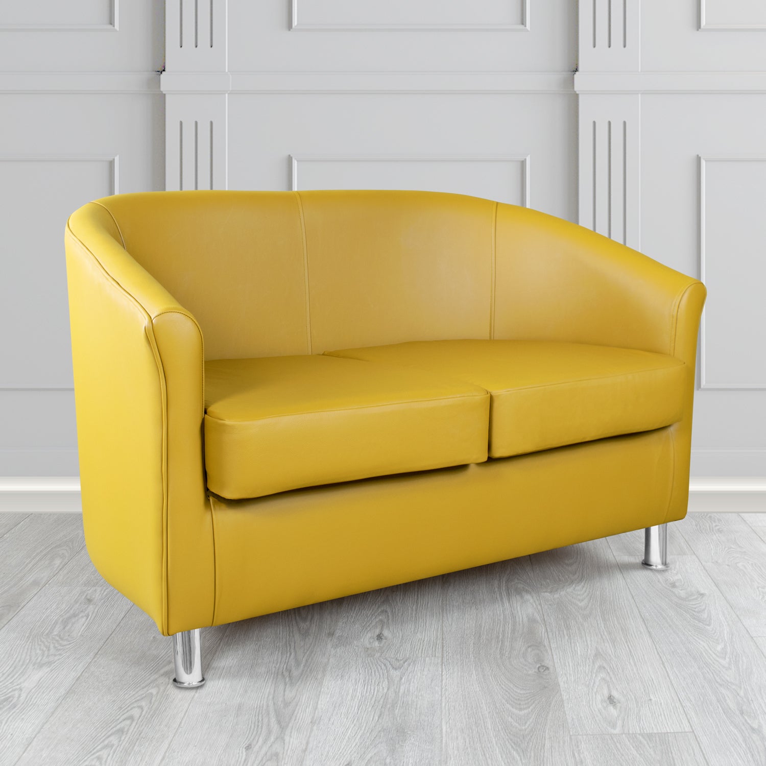 Como 2 Seater Tub Sofa in Cristina Marrone Maximo Antimicrobial Crib 5 Contract Faux Leather