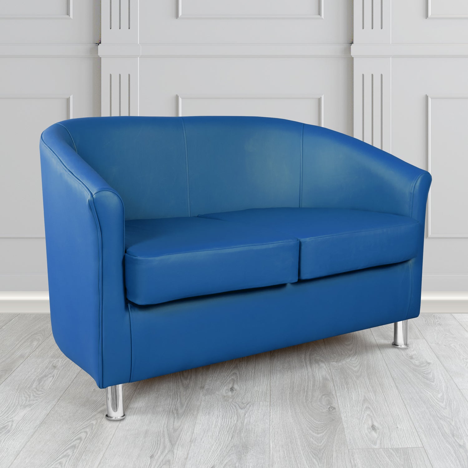 Como 2 Seater Tub Sofa in Cristina Marrone Maximo Antimicrobial Crib 5 Contract Faux Leather
