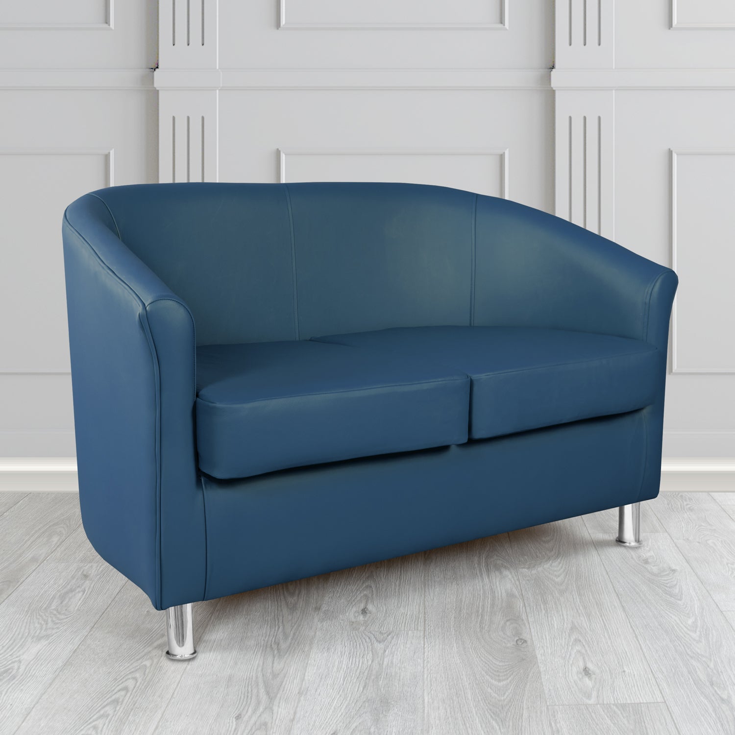 Como 2 Seater Tub Sofa in Cristina Marrone Maximo Antimicrobial Crib 5 Contract Faux Leather
