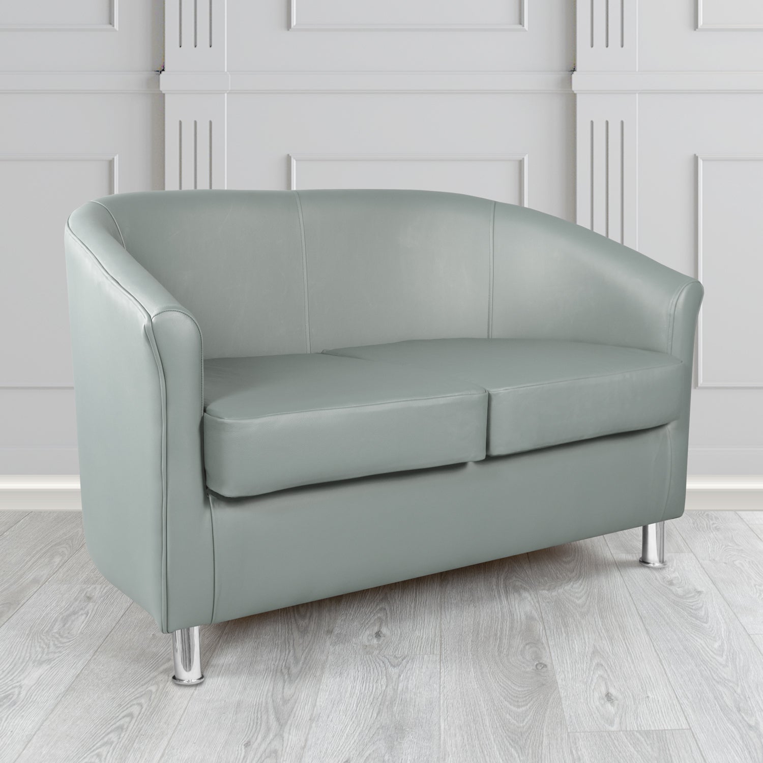 Como 2 Seater Tub Sofa in Cristina Marrone Maximo Antimicrobial Crib 5 Contract Faux Leather