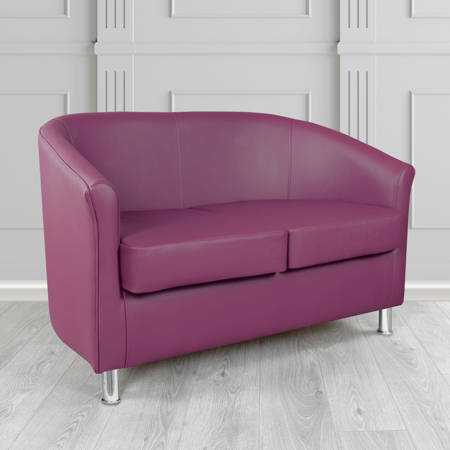Como 2 Seater Tub Sofa in Crest Leather Vele Crib 5 Genuine Leather