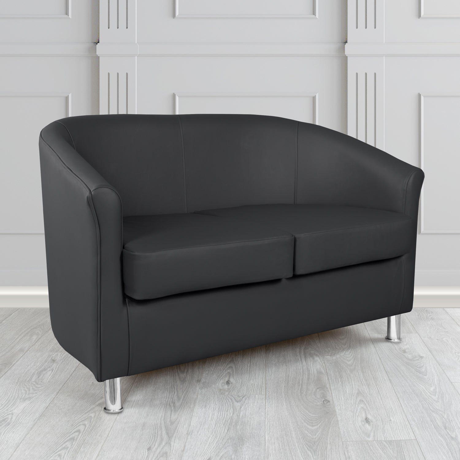 Como 2 Seater Tub Sofa in Crest Leather Vele Crib 5 Genuine Leather